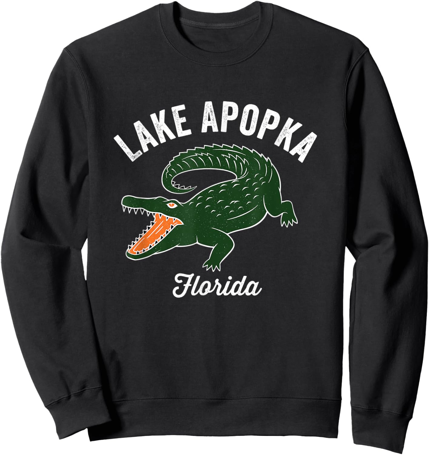Lake Apopka Florida Alligator Graphic Sweatshirt - Sweatshirt | Black