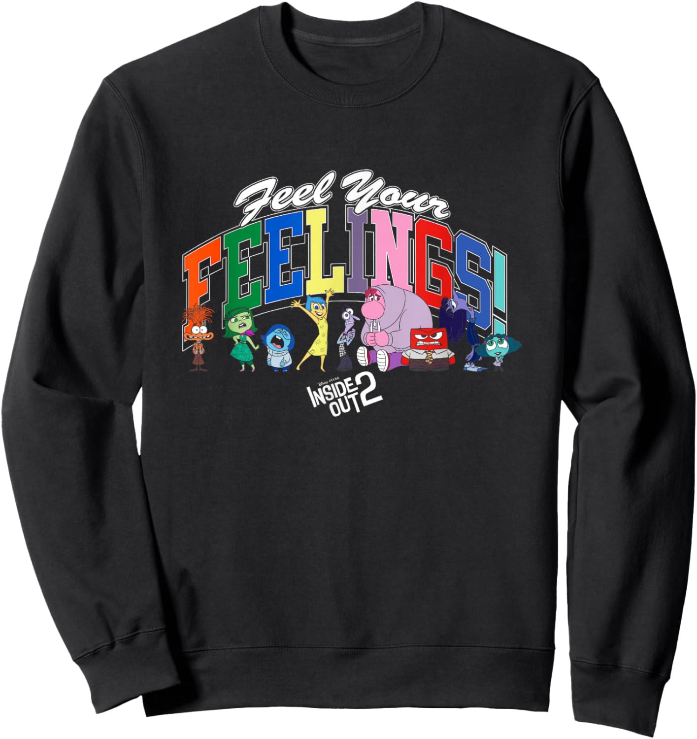 Disney Pixar Inside Out 2 Feel Your Feelings! Emotions Logo Sweatshirt - Sweatshirt | Black