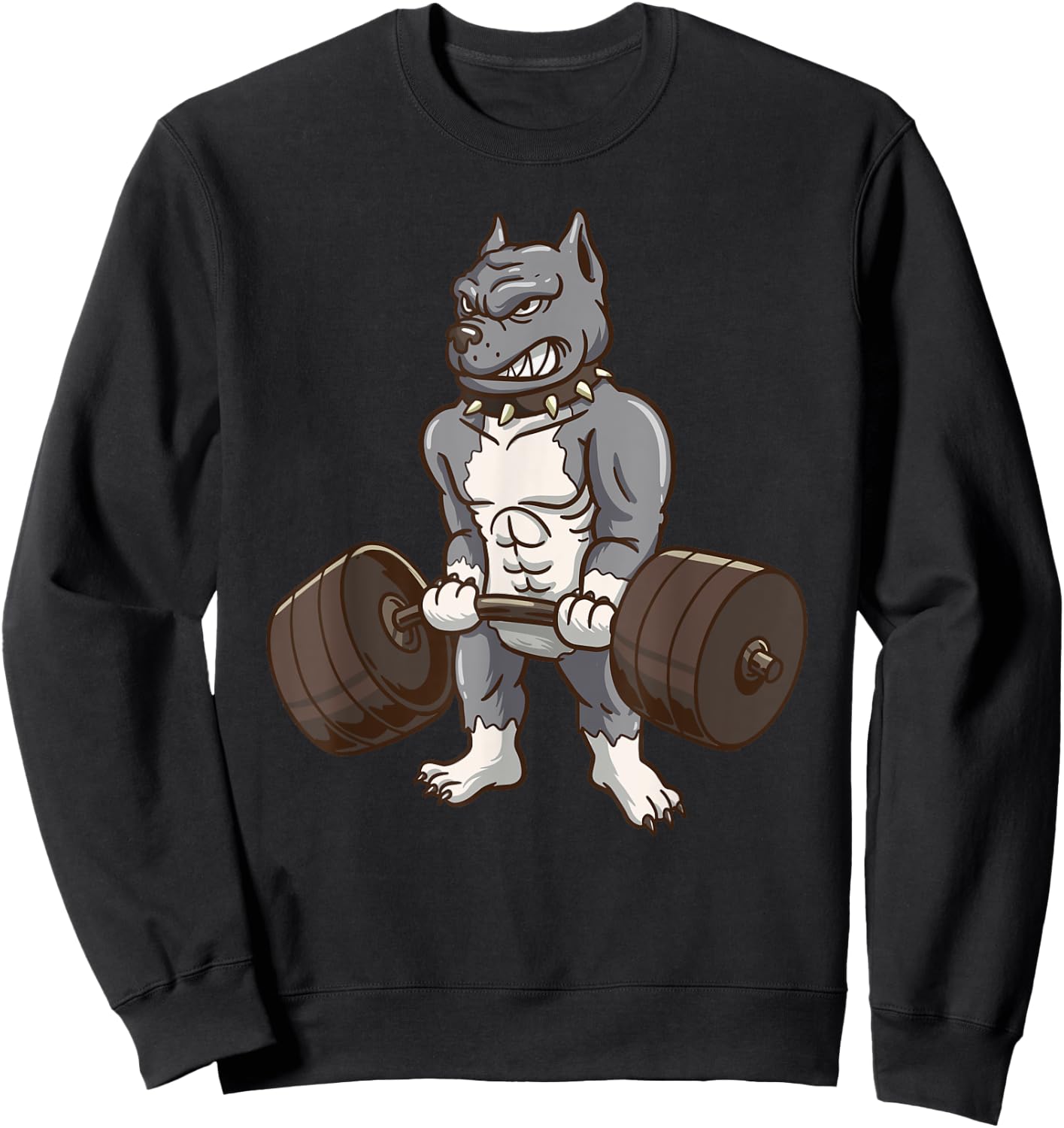 Pitbull Powerlifting Weight Lifting Dog Lovers Gift Sweatshirt - Sweatshirt | Black