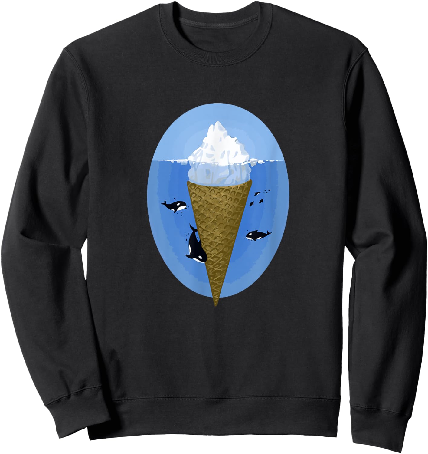 Ice cream cone Iceberg cute funny Women Kids Sweatshirt - Sweatshirt | Black
