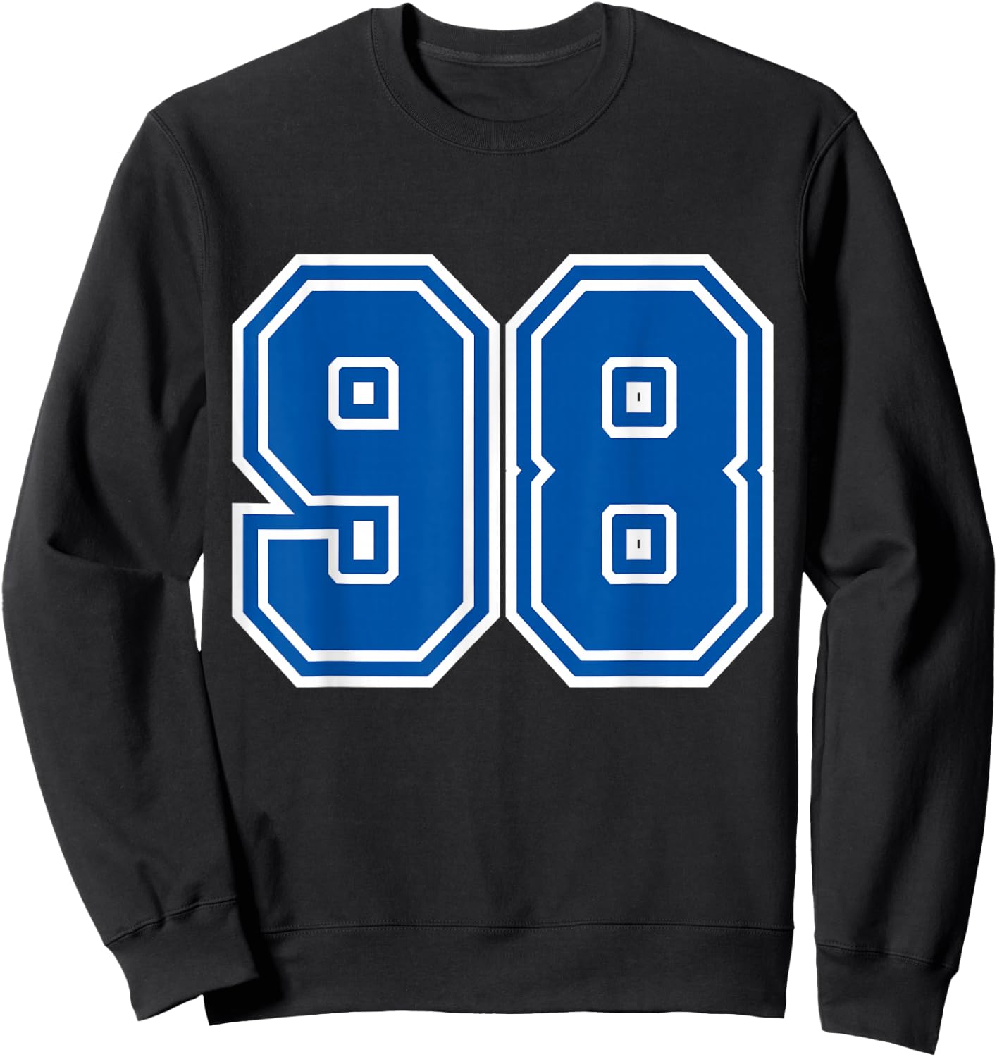Blue Sports Team Number #98 Sweatshirt - Sweatshirt | Black