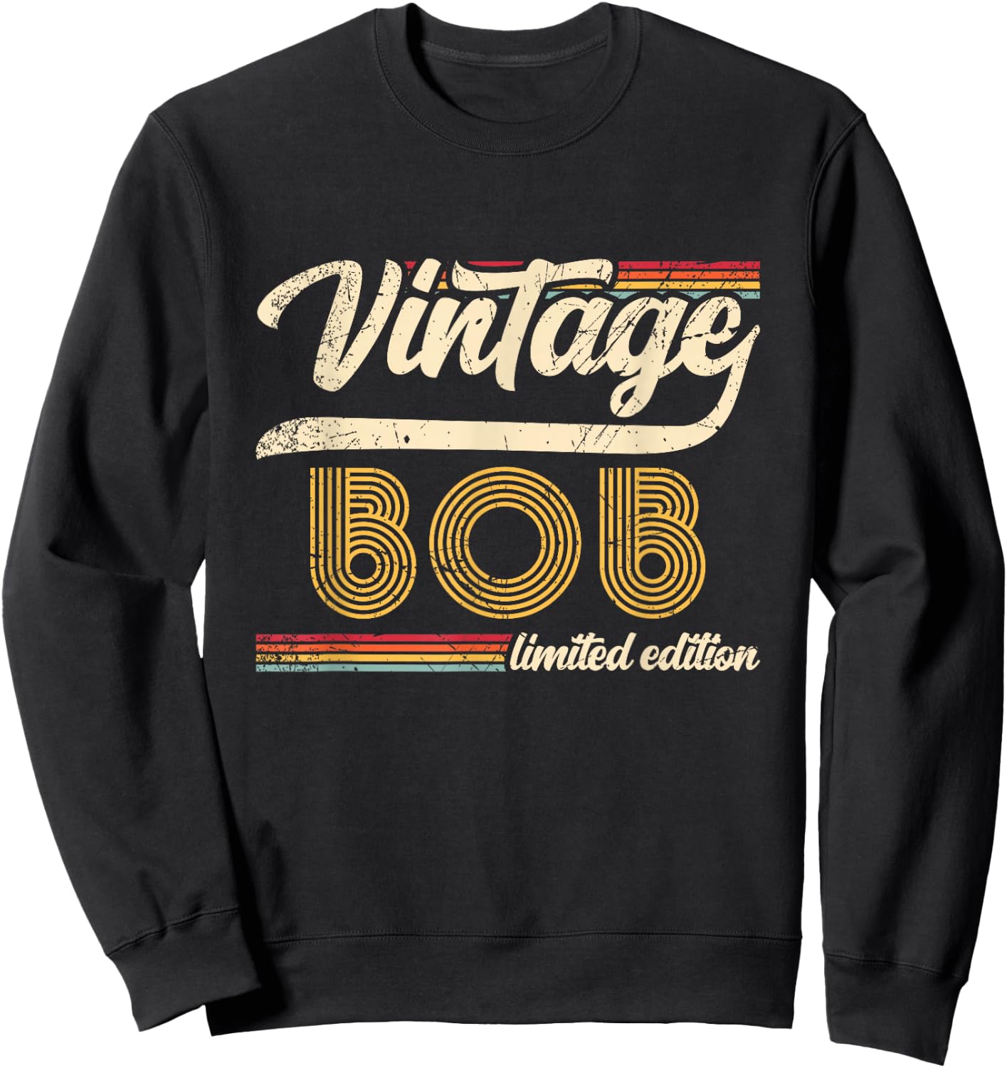 Classic Personalized Vintage Bob Limited edition Men Sweatshirt - Sweatshirt | Black