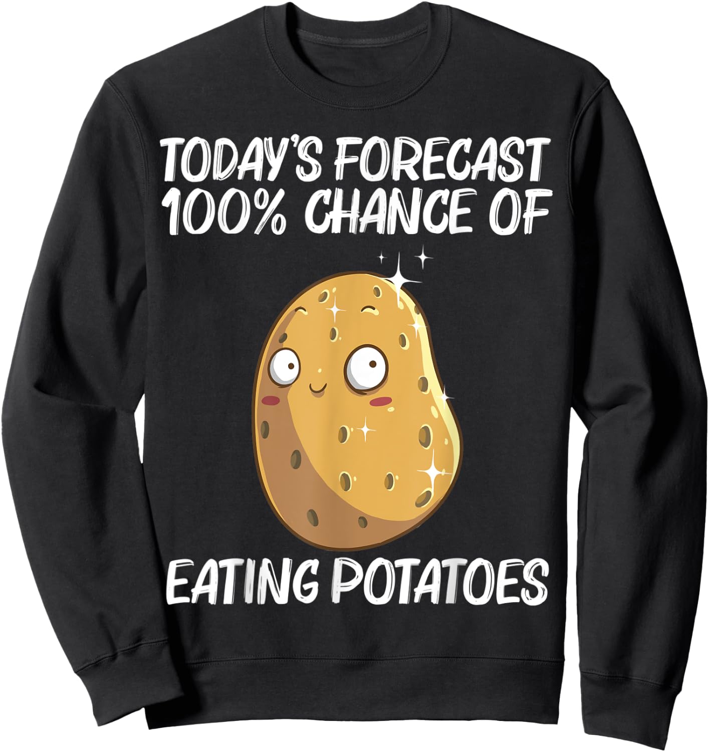 Cute Potato Gift Women Vegetable Baked Potato Lovers Sweatshirt - Sweatshirt | Black