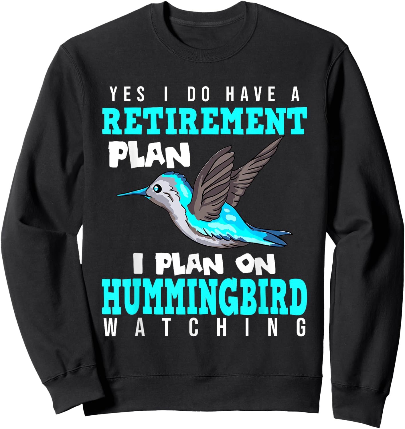 Yes I Do Have A Retirement Plan Quote For Hummingbird Lover Sweatshirt - Sweatshirt | Black
