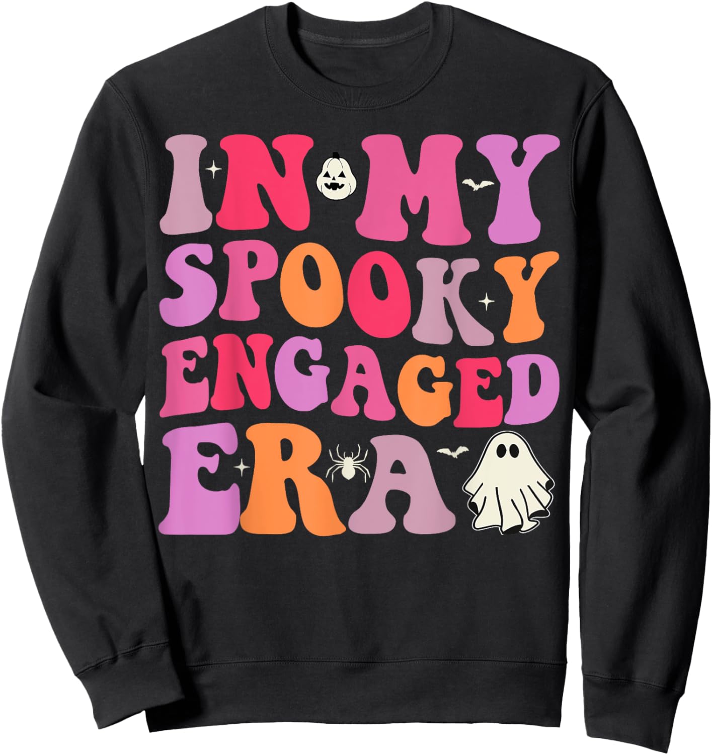 In My Spooky Engaged Era Halloween Bride Girl Bachelorette Sweatshirt - Sweatshirt | Black