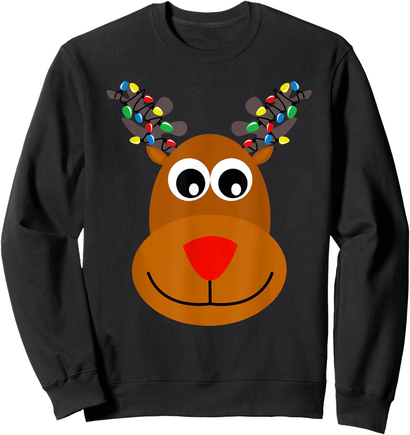 RUDOLPH Red Nose Reindeer | Santa Christmas Sweatshirt - Sweatshirt | Black