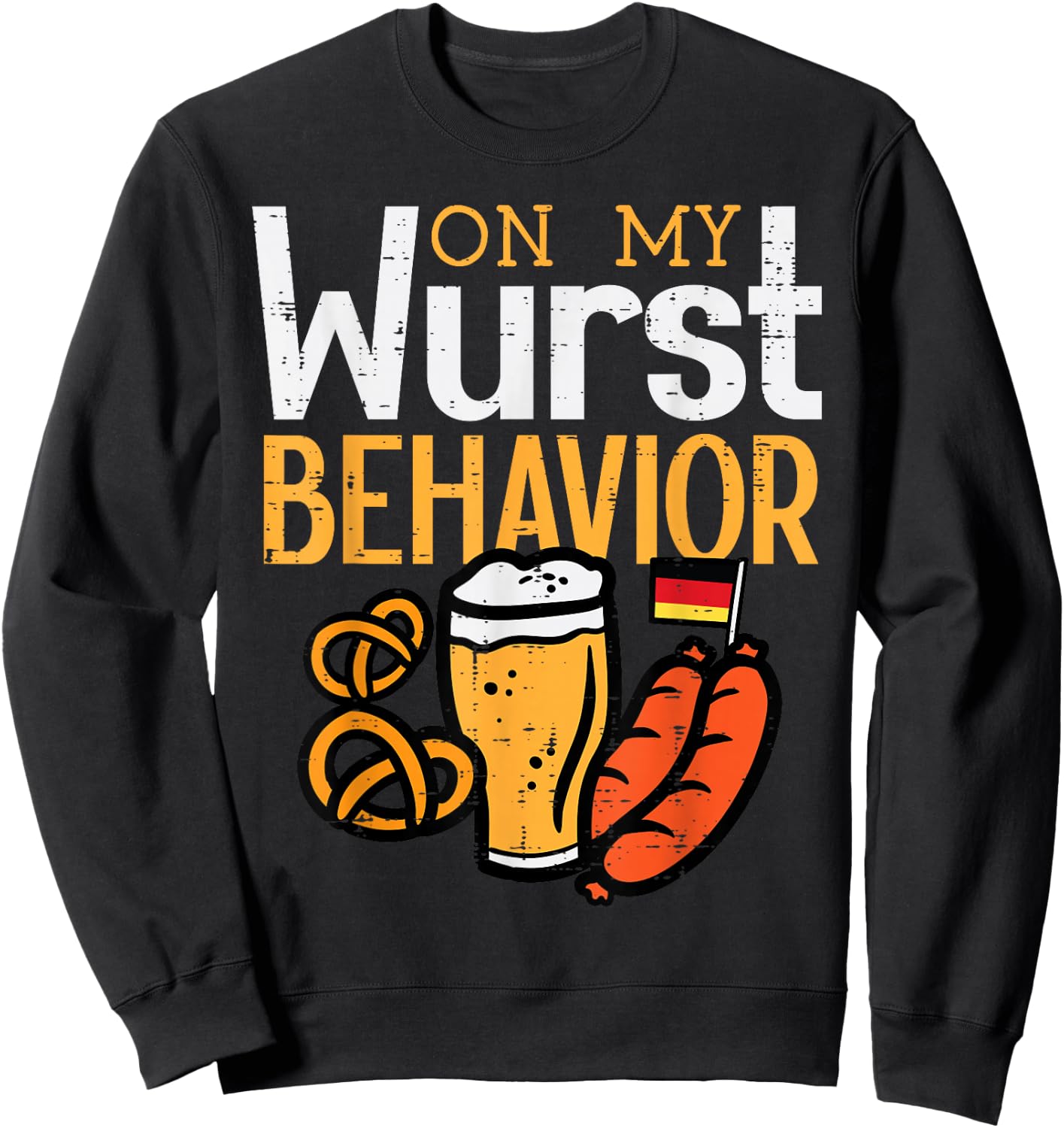Oktoberfest Wurst Behavior Fun German Costume Men Women Kids Sweatshirt - Sweatshirt | Black