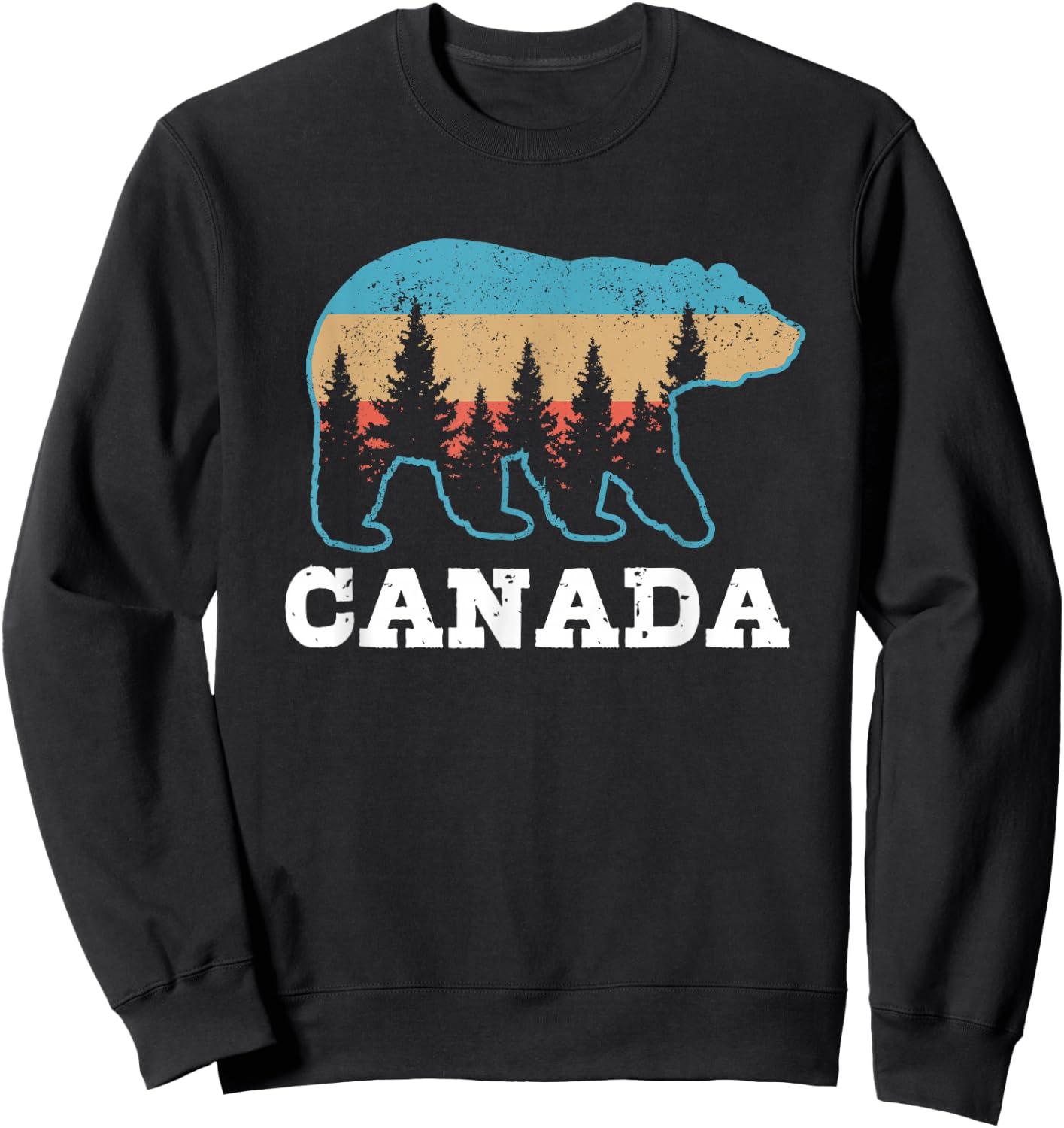 Canada Vintage Grizzly Bear Nature Souvenir Gift Sweatshirt - Sweatshirt | Black