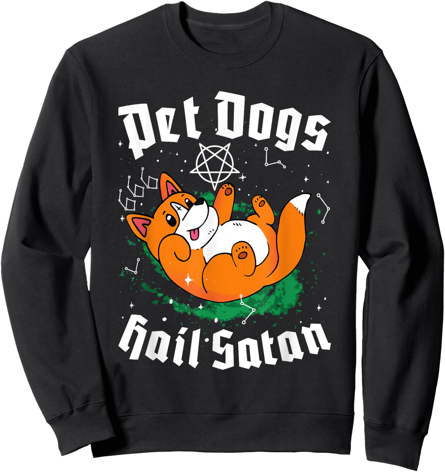 Pet Dogs Hail Satan Kawaii Satanic Dog Astrology Witchcraft Men Women Sweatshirt - Sweatshirt | Black