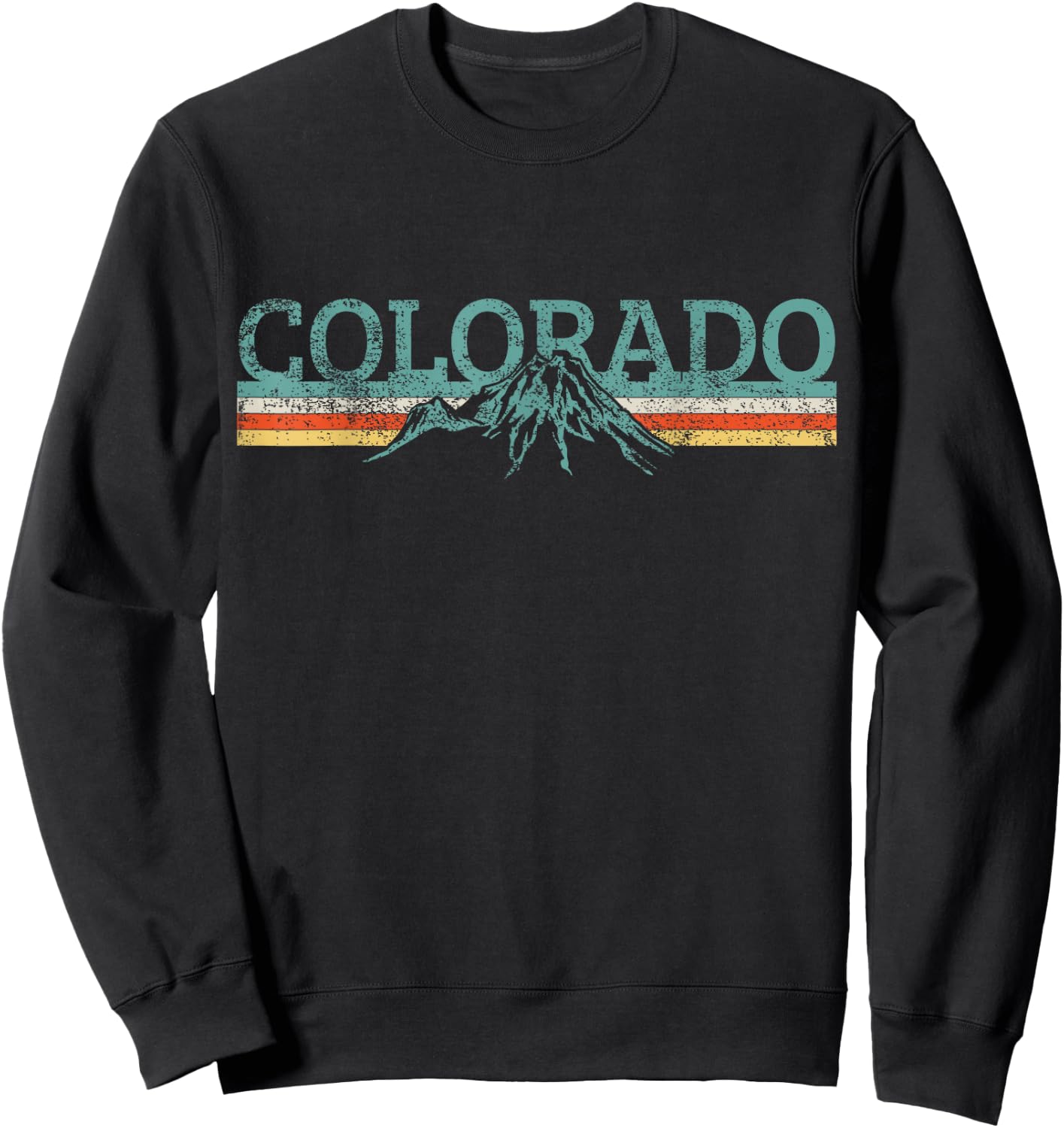 Colorado Retro Hiking Travel Sweatshirt - Sweatshirt | Black