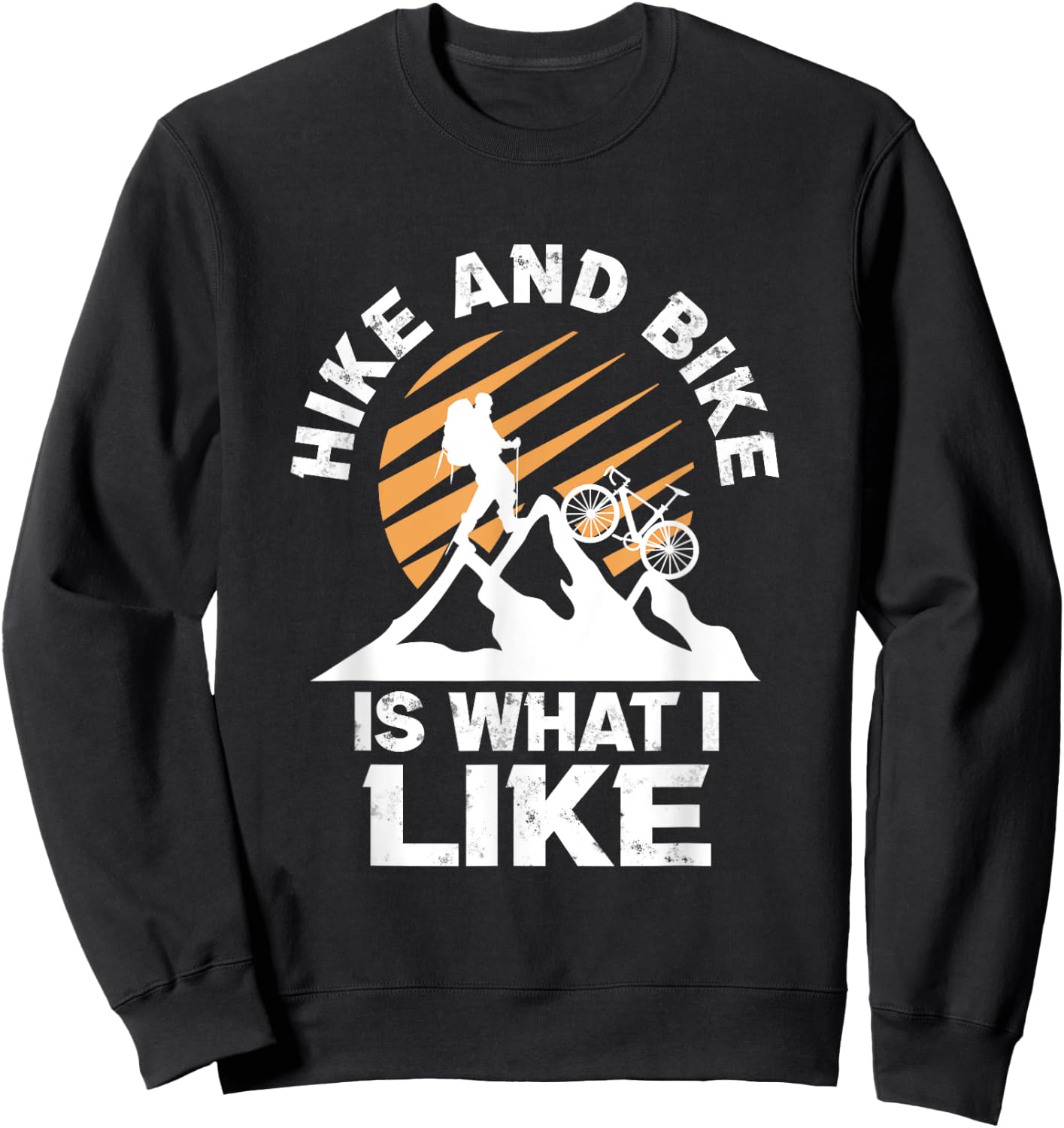 Hiking Mountains Bicycle Mountain Bike Biker Pedals Gift Sweatshirt - Sweatshirt | Black