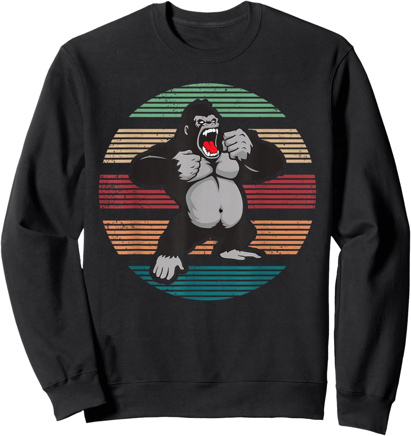 Gorillas Lover Gift Vintage Retro Gorilla Sweatshirt - Sweatshirt | Black