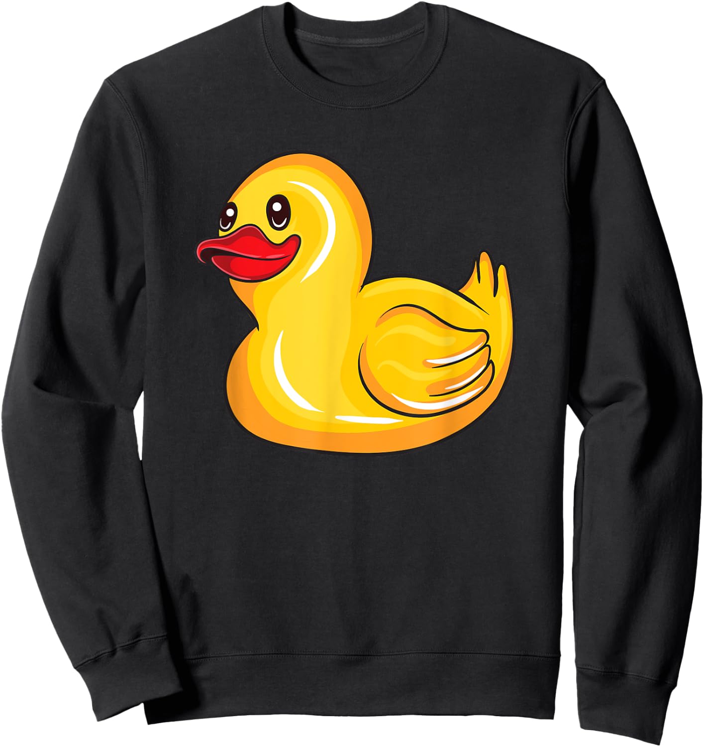 Cute Rubber Duck Gift Toddlers Men Women Funny Duckling Sweatshirt - Sweatshirt | Black