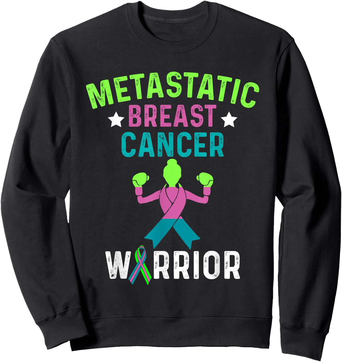 Metastatic Breast Cancer Awareness Tackling Warrior Sweatshirt - Sweatshirt | Black