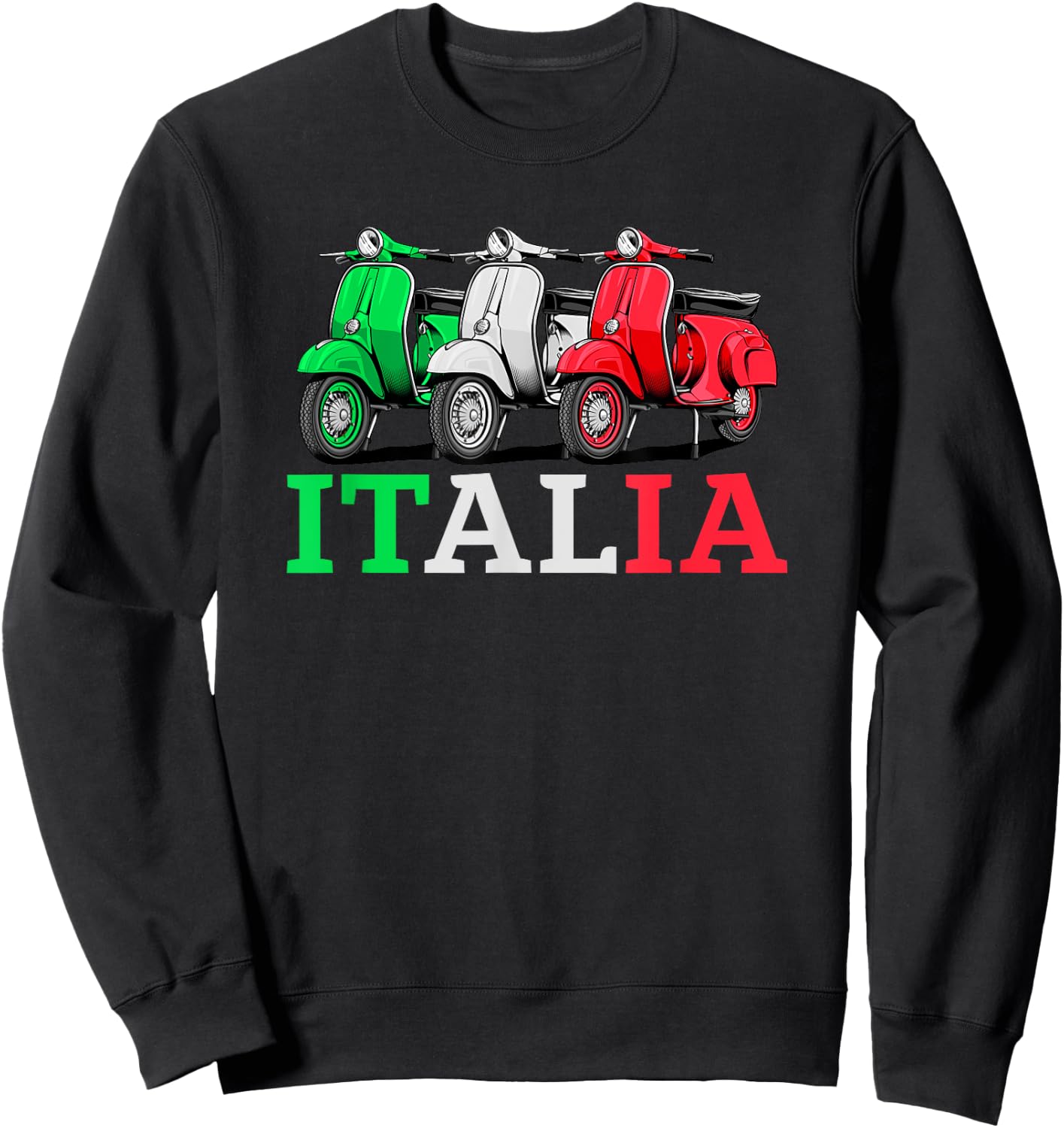Italia Vintage Scooter Moped motorcycle biker gift Sweatshirt - Sweatshirt | Black
