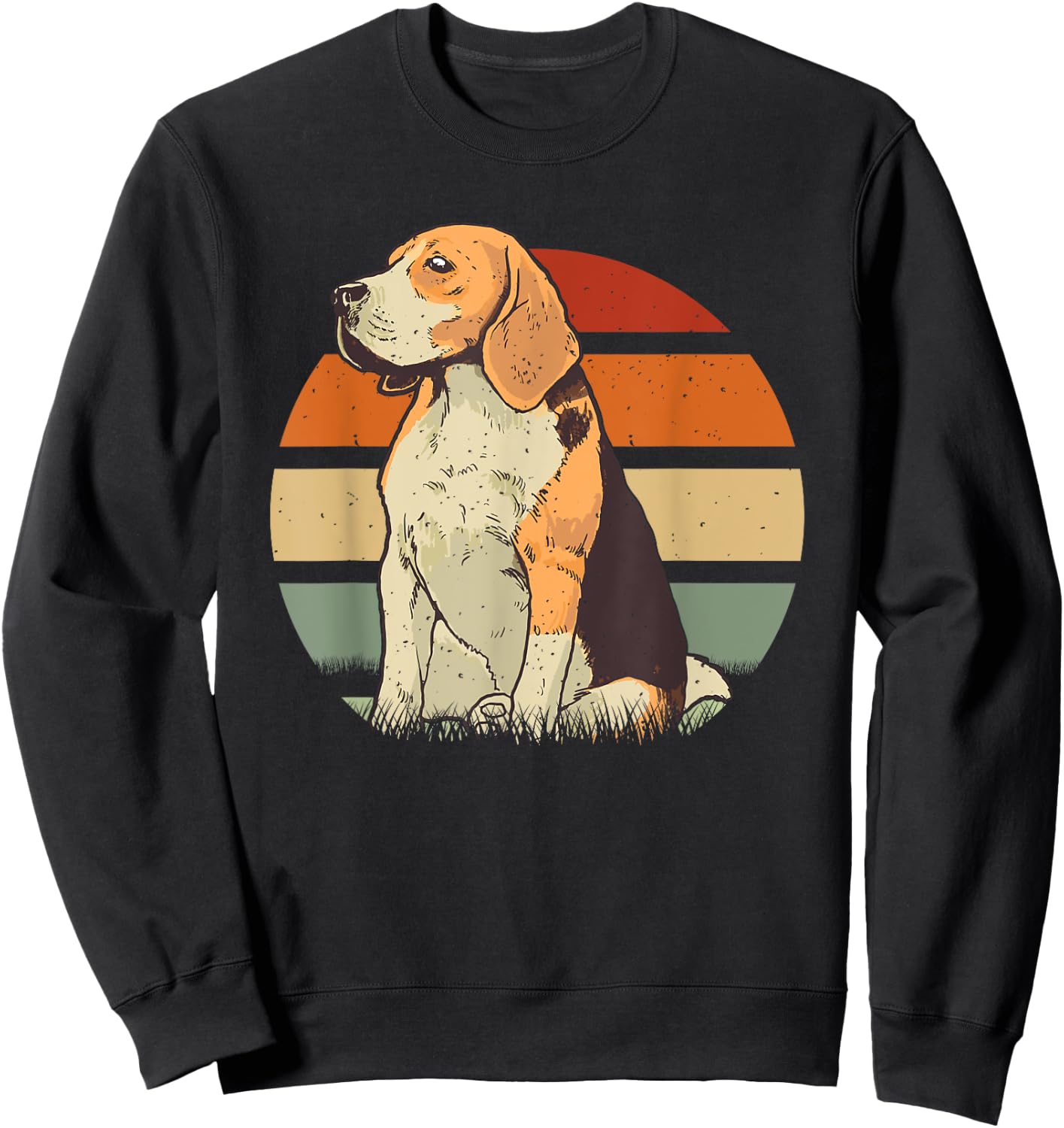 Beagle Retro Sunset Dog Pet Men Women Girls Kids Sweatshirt - Sweatshirt | Black