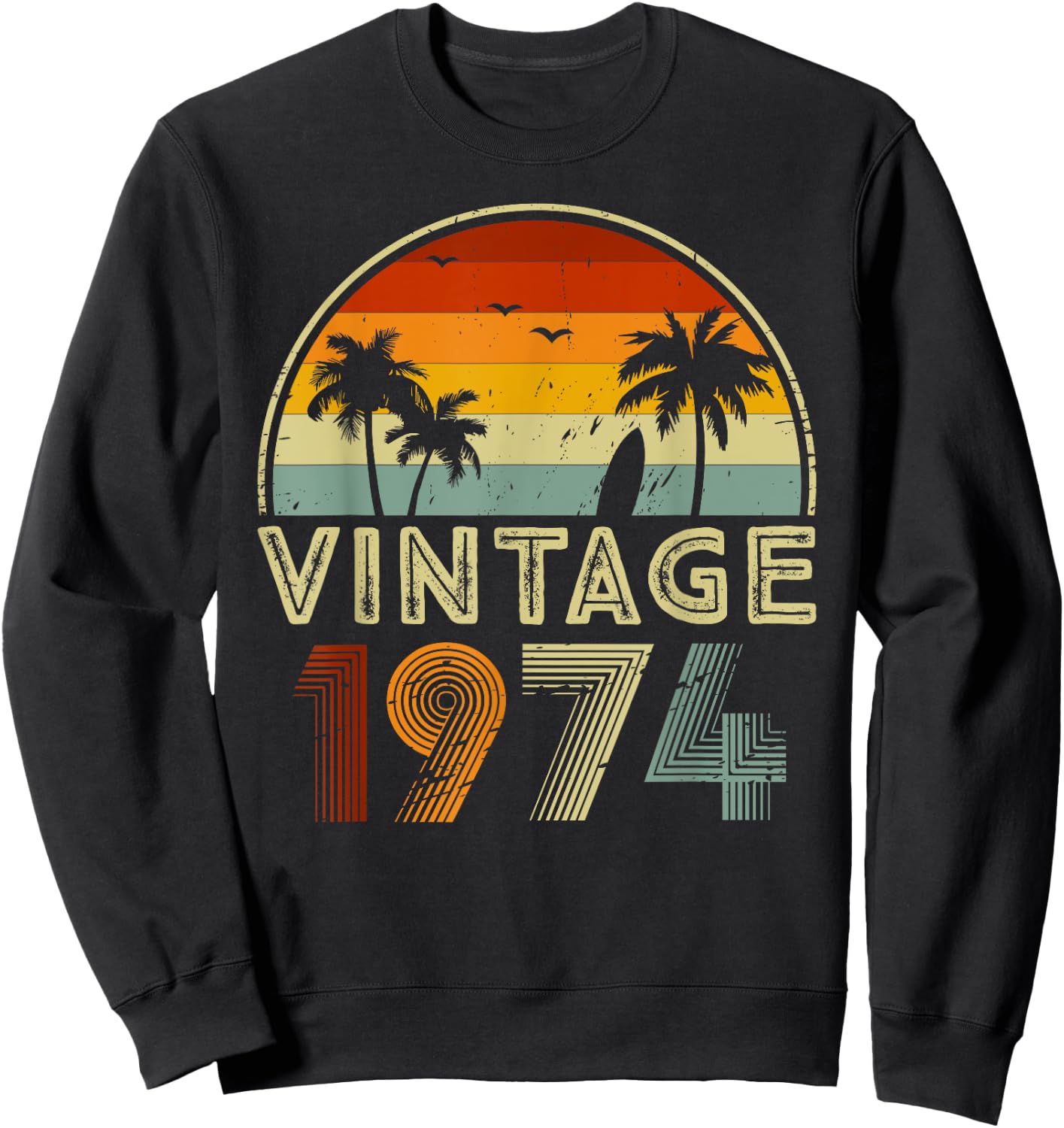 51st Birthday Shirt for 51 Years Old Retro Vintage 1974 Bday Sweatshirt - Sweatshirt | Black