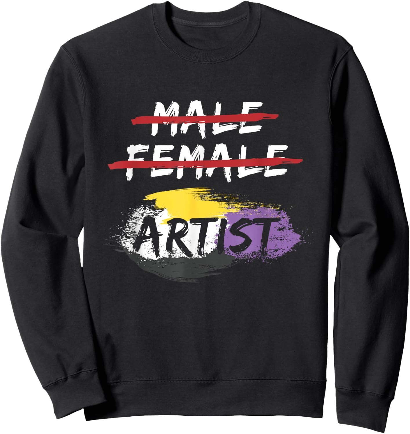Agender Genderfluid Artist Gift Non Binary Sweatshirt - Sweatshirt | Black