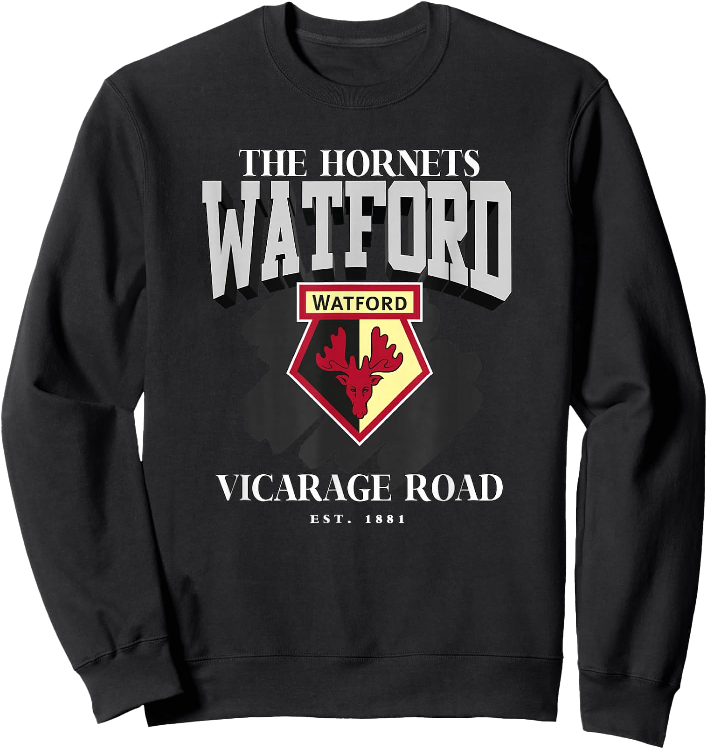 Watford FC The Hornets Vicarage Road Est. 1881 Sweatshirt - Sweatshirt | Black