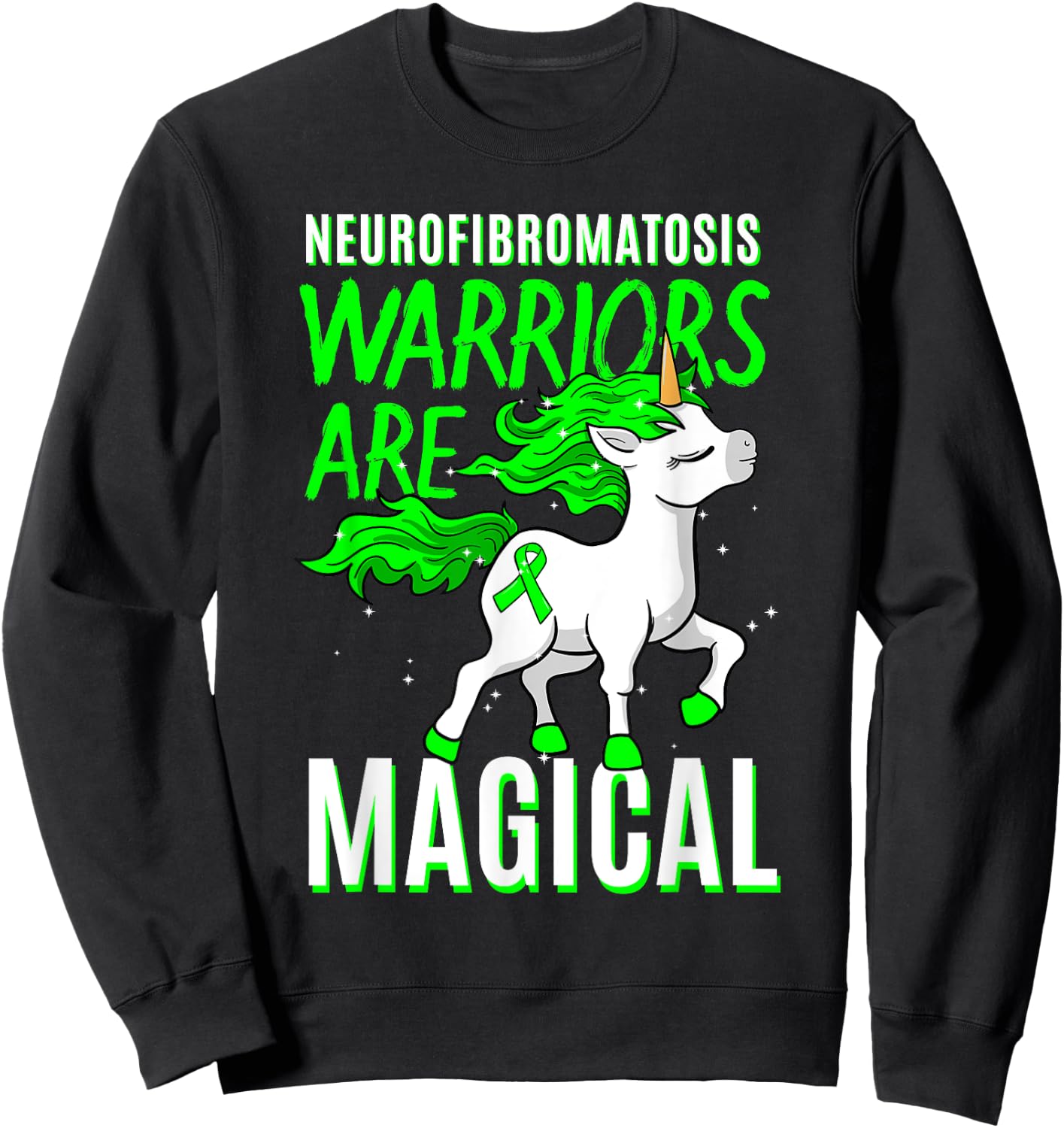 Neurofibromatosis Awareness NF Unicorn Schwannomatosis Gift Sweatshirt - Sweatshirt | Black