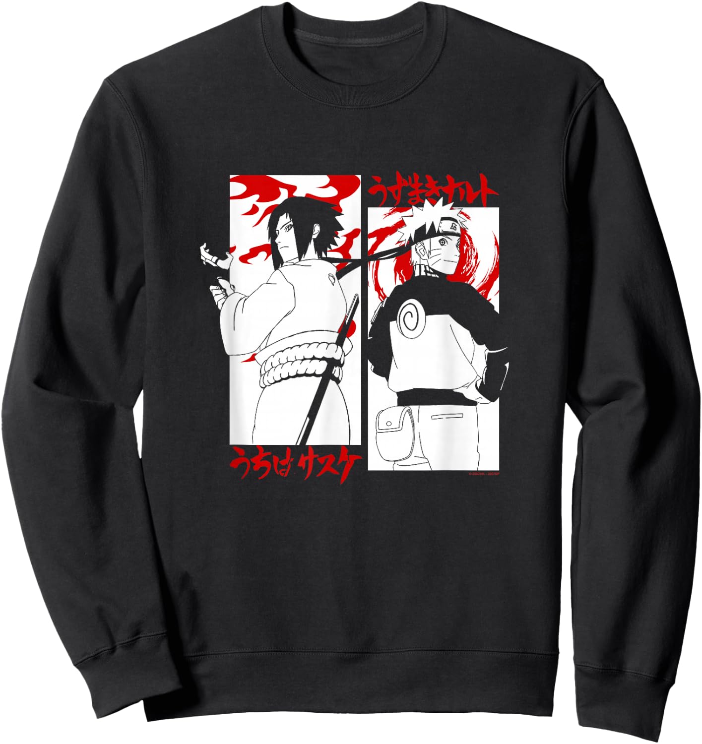Naruto Shippuden Sasuke vs. Naruto Face Off Anime Sweatshirt - Sweatshirt | Black