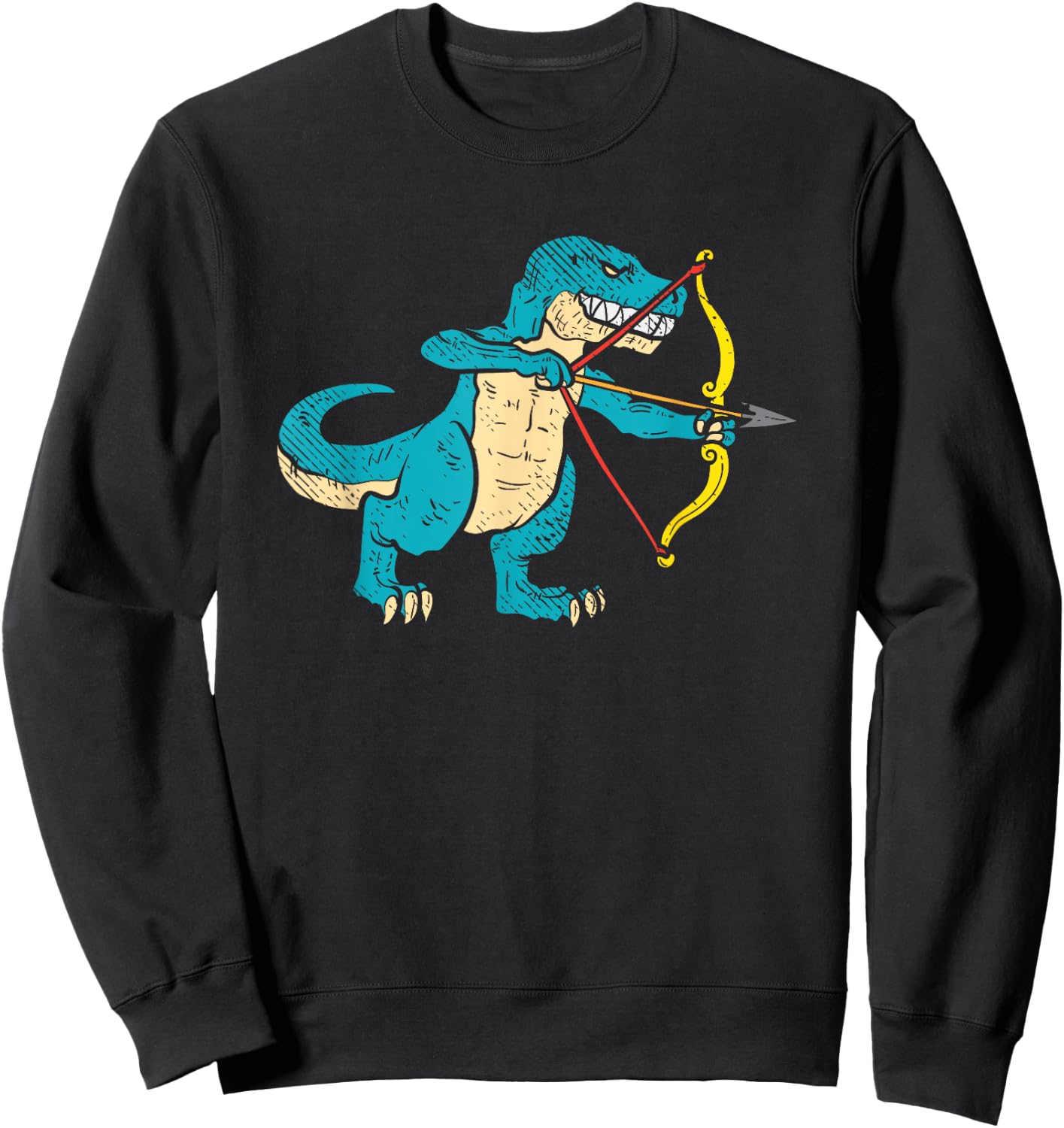 Archery Dinosaur Bow Hunter Arrows Sports Archer Boys T-Rex Sweatshirt - Sweatshirt | Black