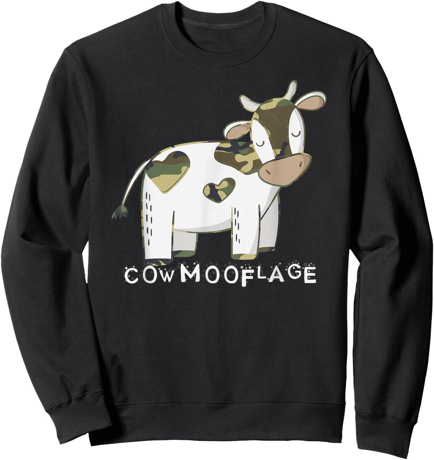 Camouflage pun - Camo Funny Cow Sweatshirt - Sweatshirt | Black