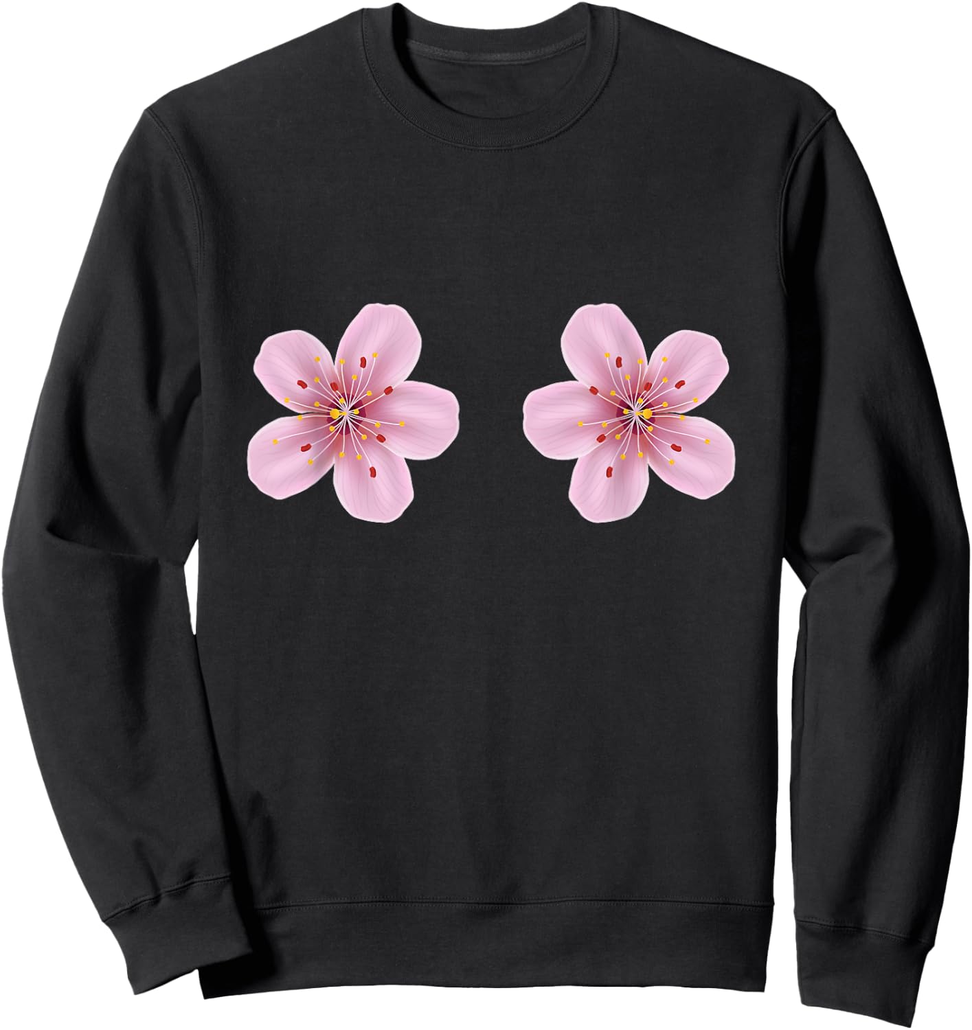 Boobies Cherry Blossom Flowers Boobs Funny Titties Tits Sweatshirt - Sweatshirt | Black