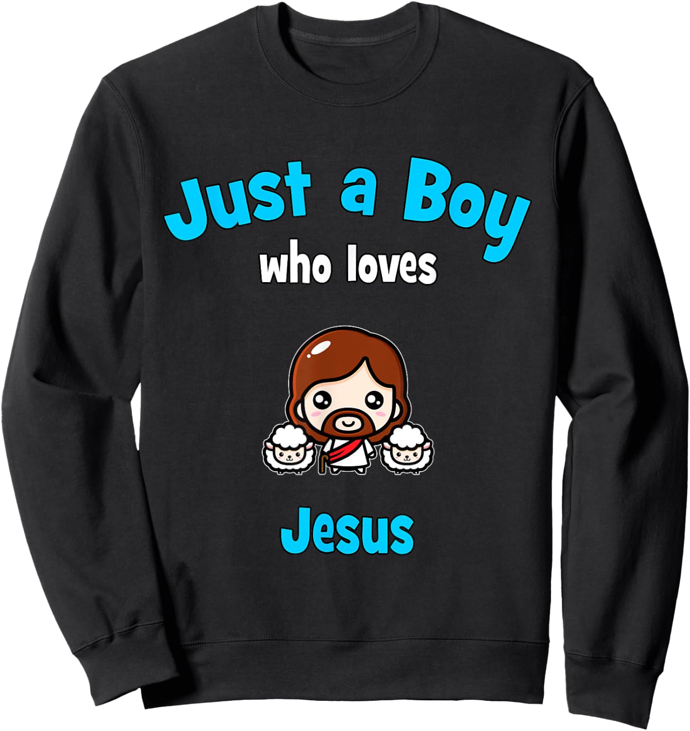Jesus Shirt for Boys | Kids Jesus Sweatshirt - Sweatshirt | Black