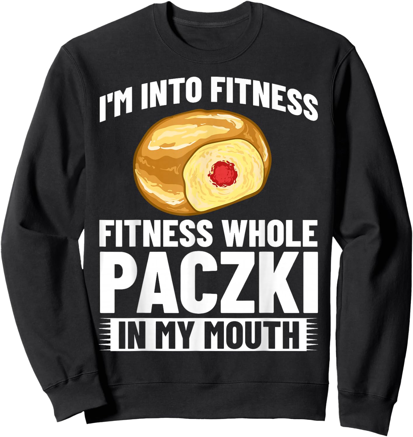 Paczki Polish Donut Poland Dessert Sweatshirt - Sweatshirt | Black