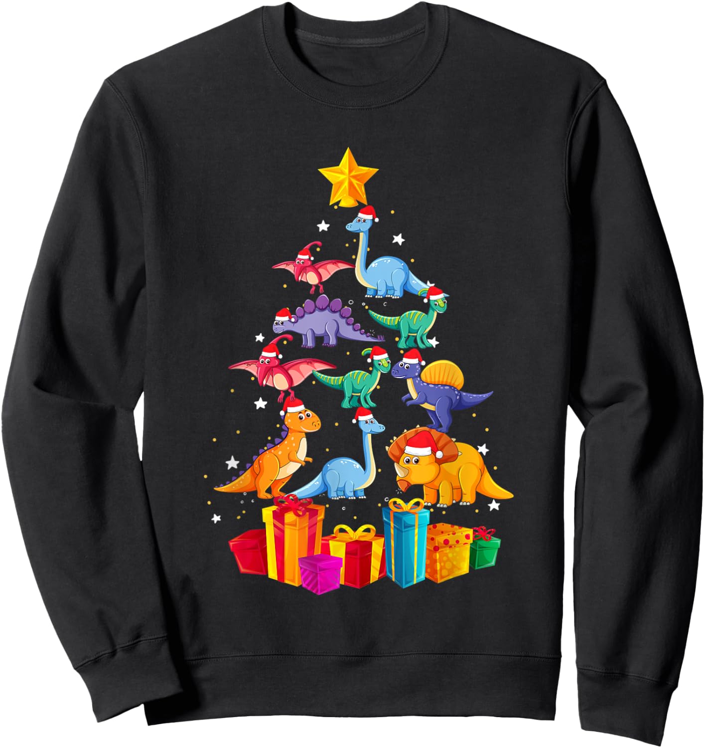 Tree Rex Funny Dinosaur Christmas Kids Adults Gift Sweatshirt - Sweatshirt | Black