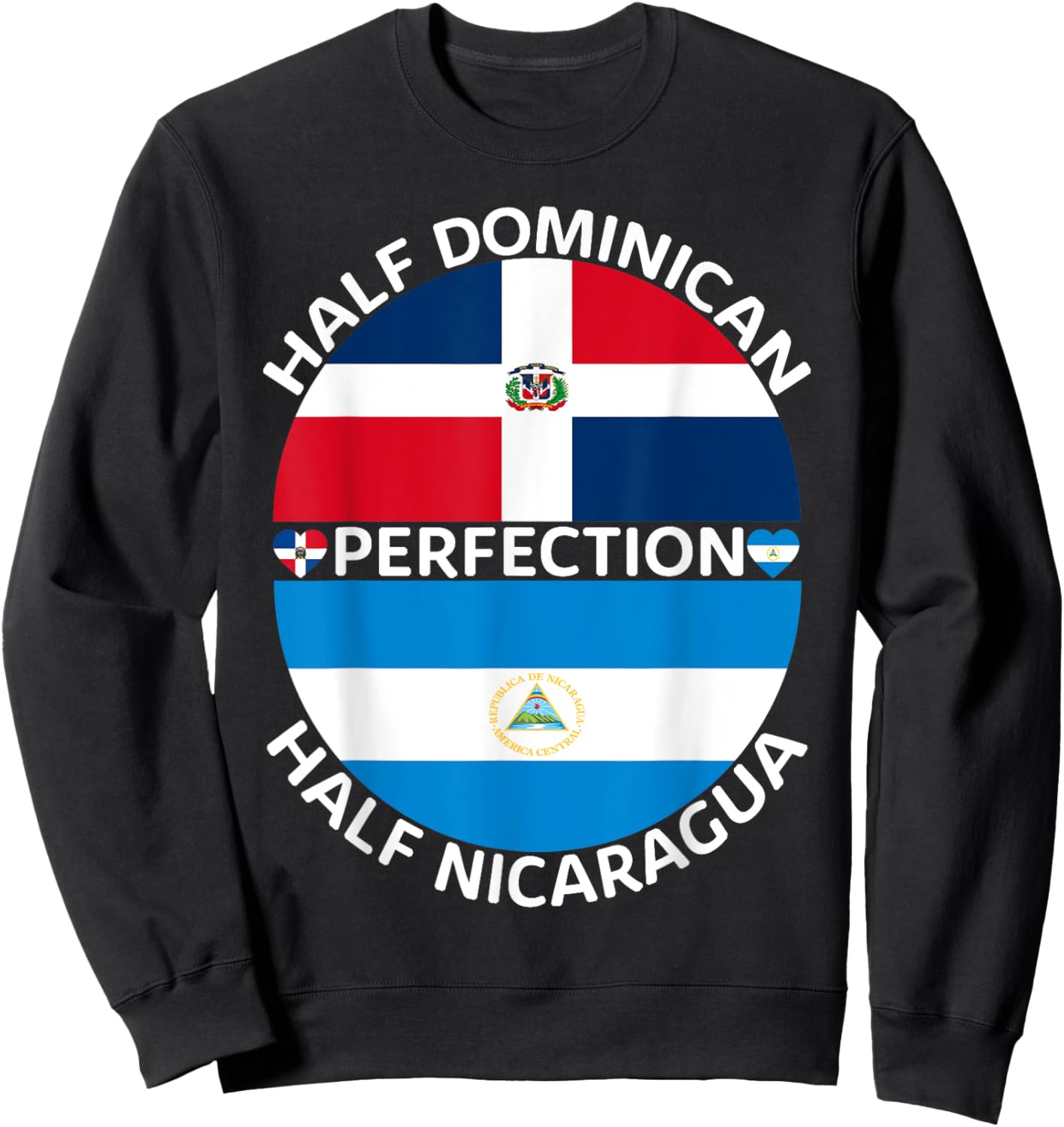 Half Nicaraguan Half Dominican Republic Nicaragua Flag Men Sweatshirt - Sweatshirt | Black