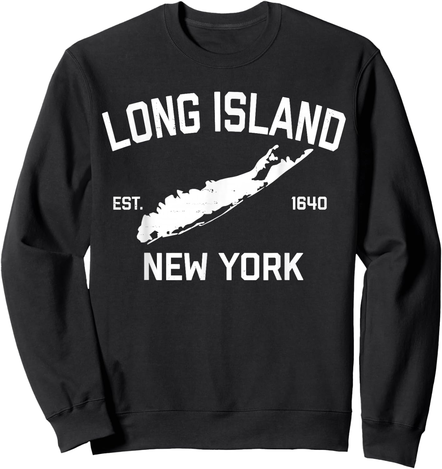 Long Island NY Souvenir Native Long Islander Map NYC Sweatshirt - Sweatshirt | Black