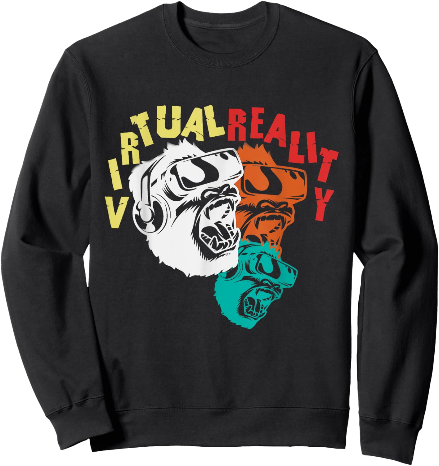 VR Virtual Reality Monkey Player Gamer Gorilla Gift Sweatshirt - Sweatshirt | Black