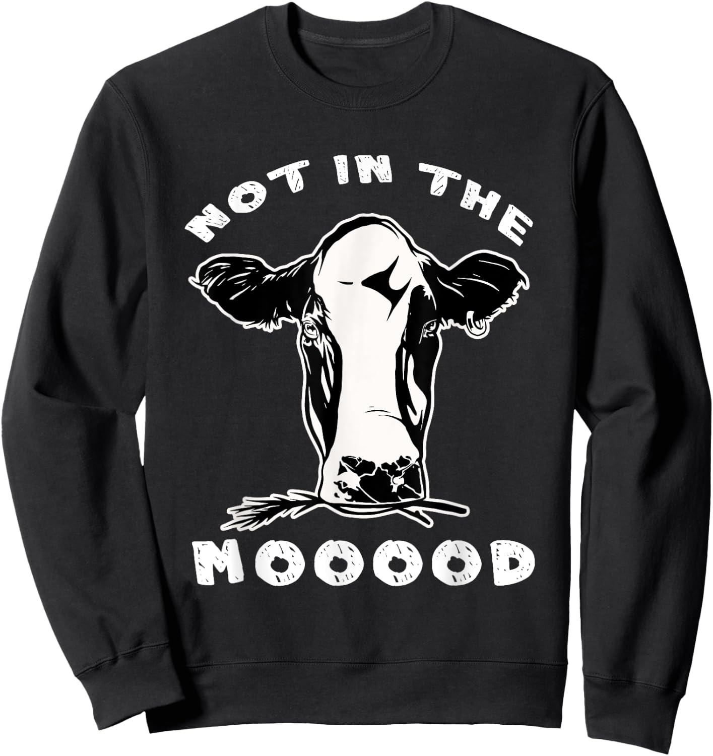 Not In The Mood Cow Sweatshirt - Sweatshirt | Black