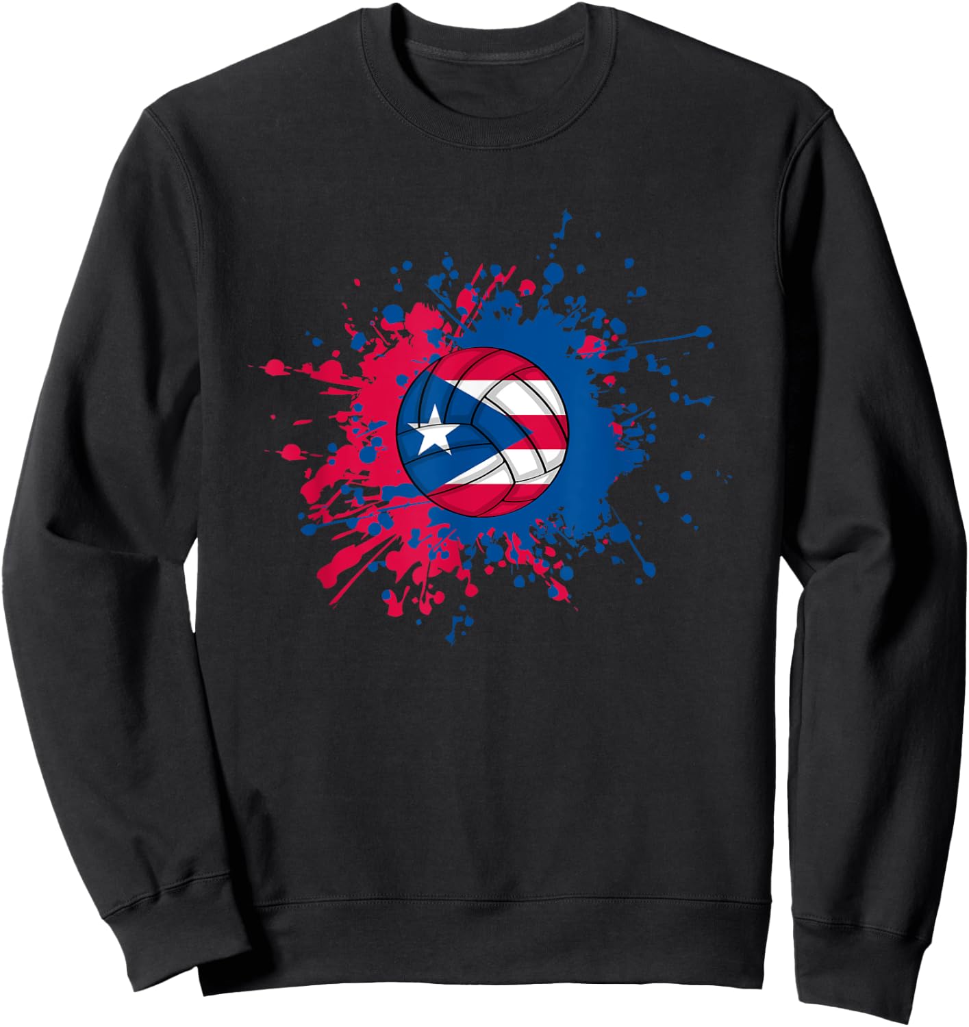 Puerto Rican Volleyball With The Flag Of Puerto Rico Sweatshirt - Sweatshirt | Black