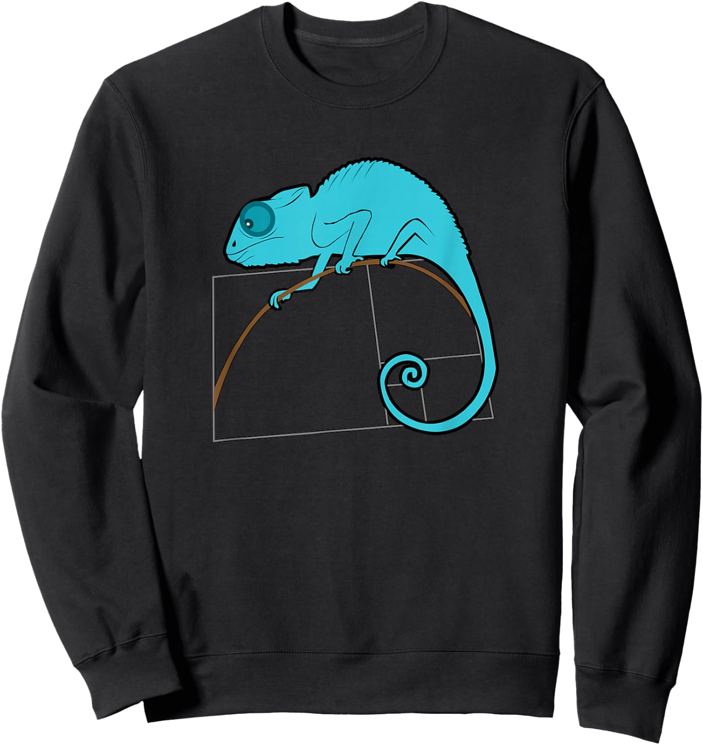 Fibonacci Chameleon Golden Ratio Sweatshirt - Sweatshirt | Black