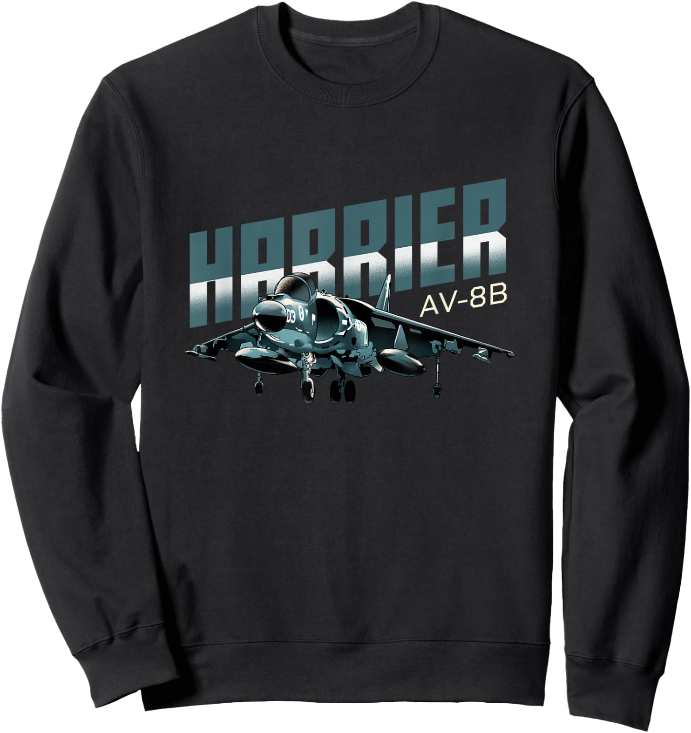 Harrier Jump Jet Military Fighter Aircraft Sweatshirt - Sweatshirt | Black
