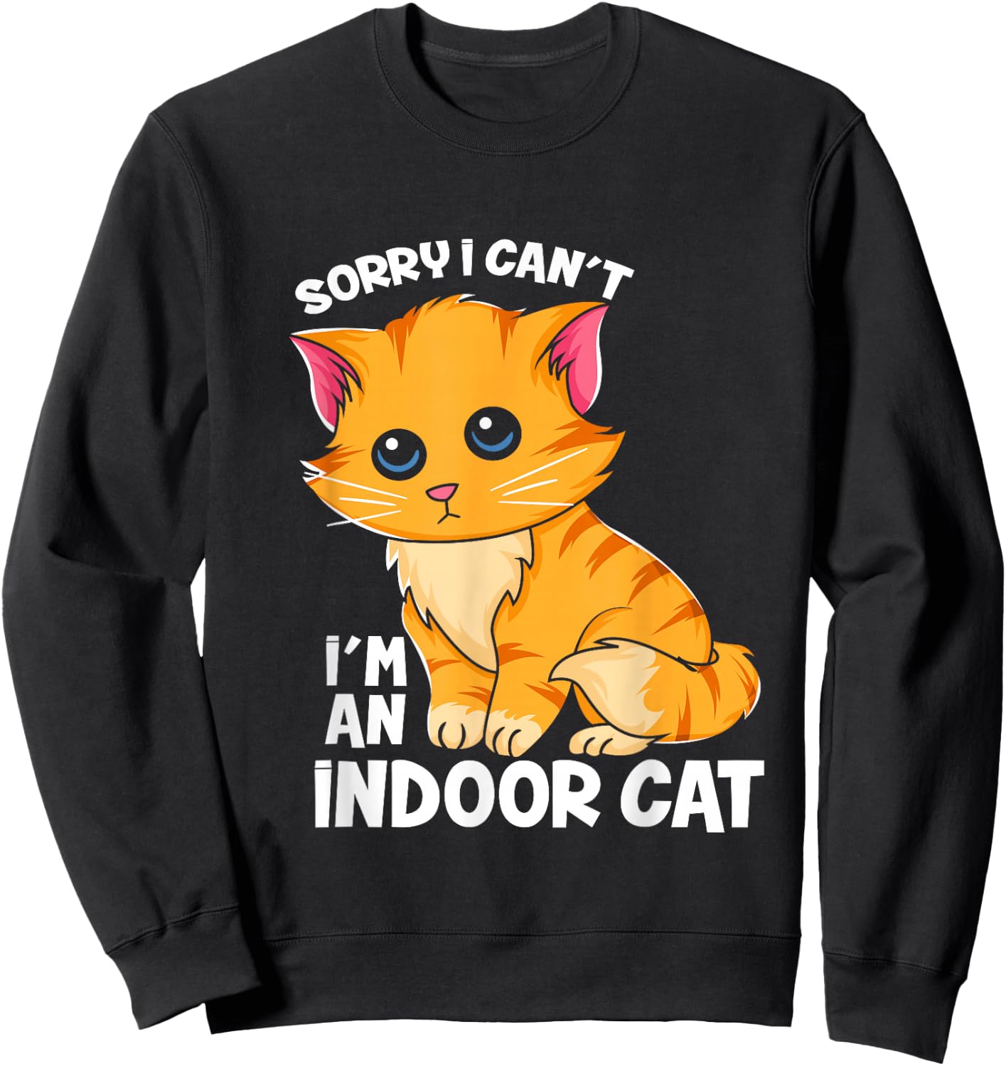 Sorry I Can't I'm An Indoor Cat - Funny Cat Owner Introvert Sweatshirt - Sweatshirt | Black