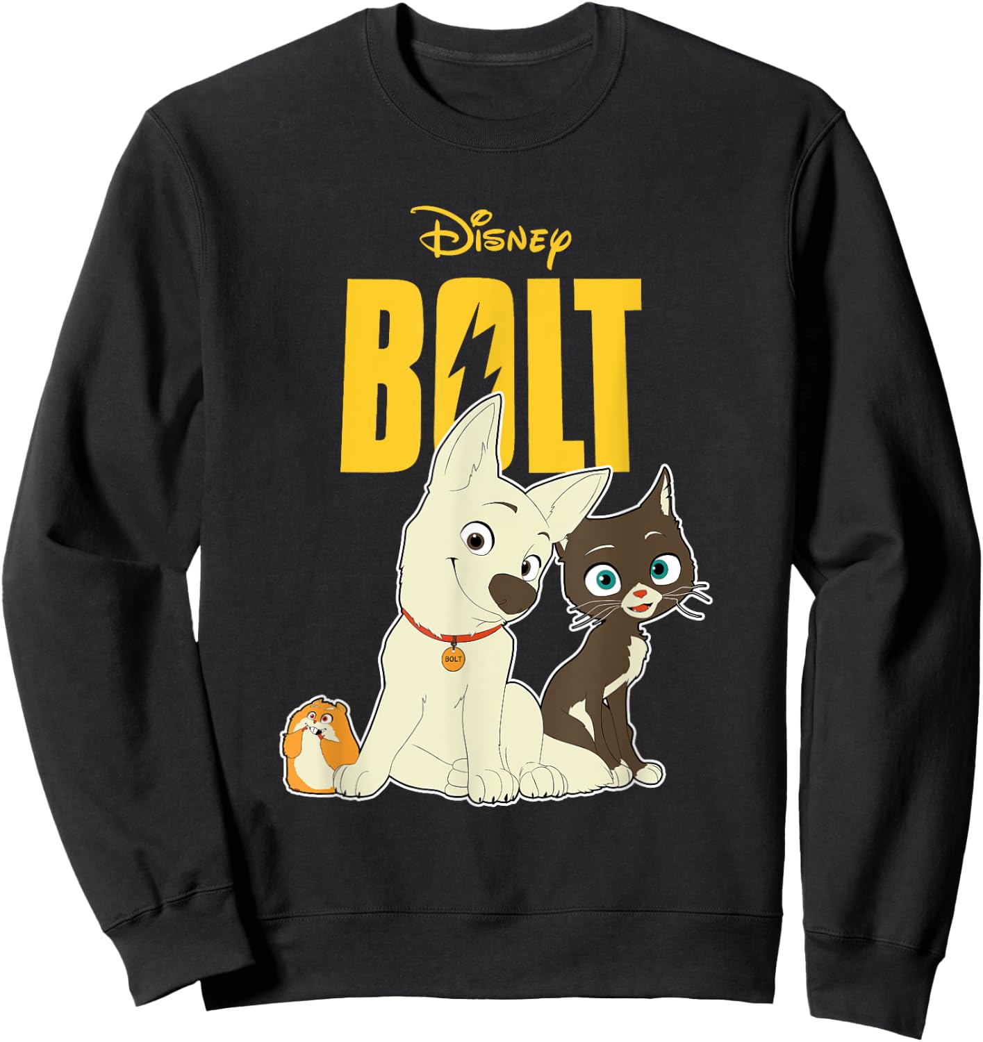 Disney Bolt Mittens & Rhino Best Friend Group Poster Sweatshirt - Sweatshirt | Black