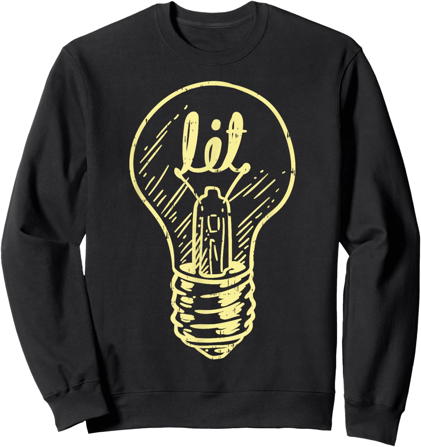 Lit Light Bulb Master Electrician Lineman Men Women Gift Sweatshirt - Sweatshirt | Black
