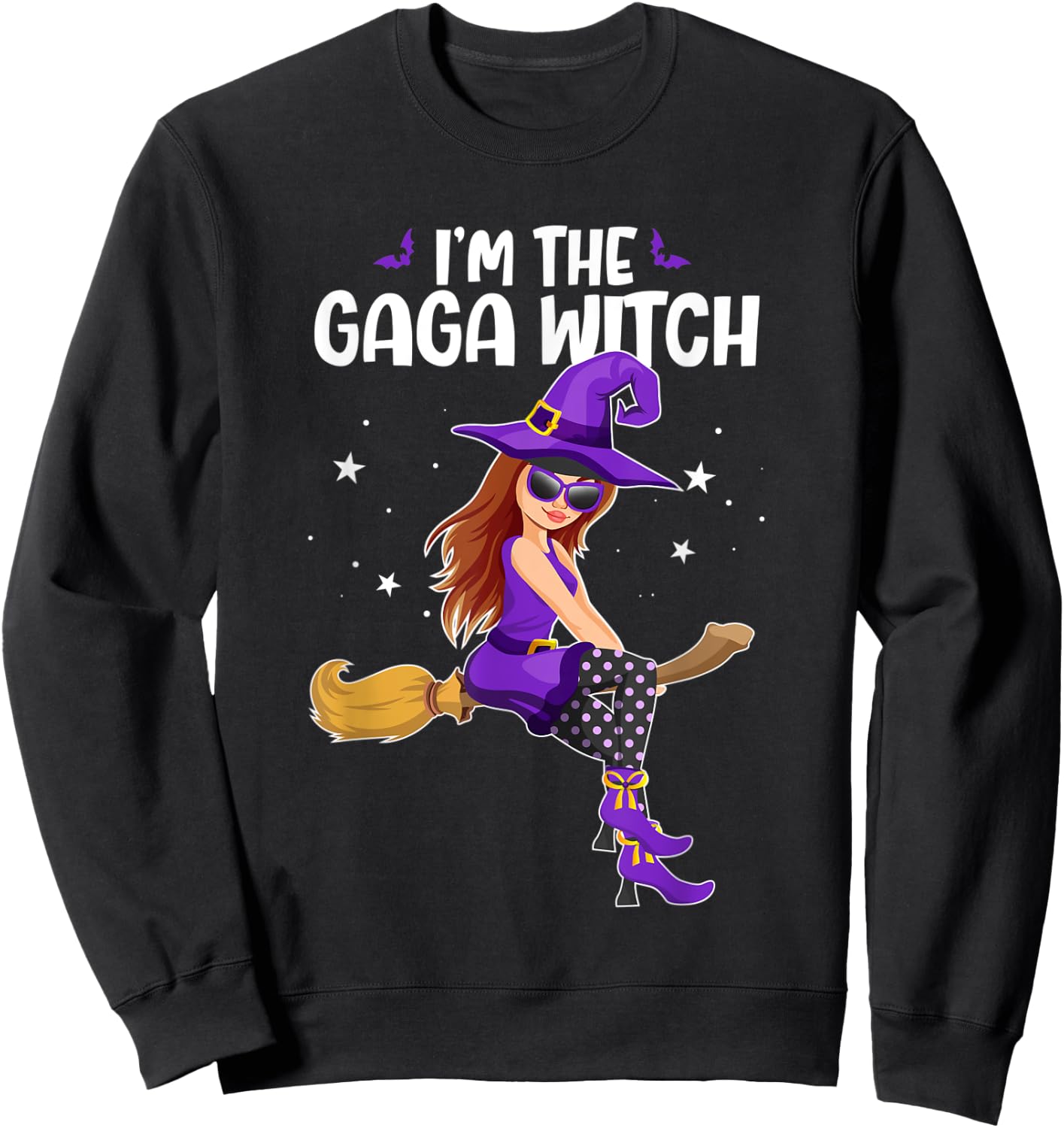 I'm the Gaga Witch Funny Halloween Matching Group Costume Sweatshirt - Sweatshirt | Black