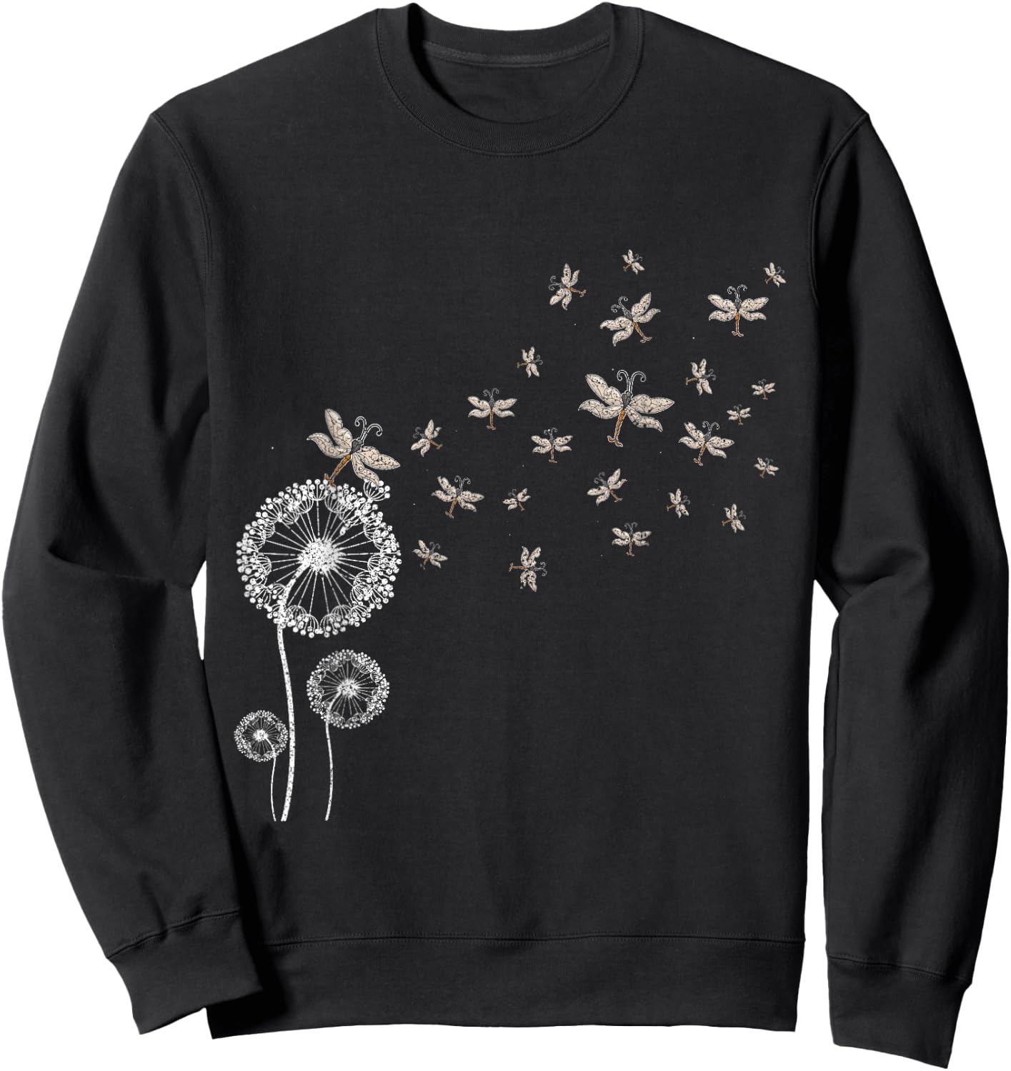 Dragonfly Dandelion Sweatshirt - Sweatshirt | Black