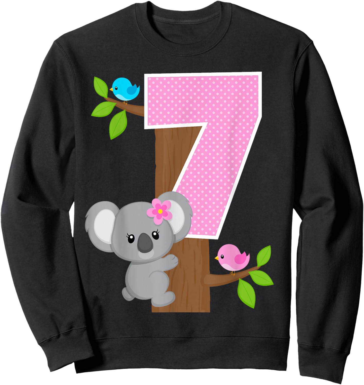 Koala Bear 7th Birthday Girl 7 Year Old Birthday Koalas Bday Sweatshirt - Sweatshirt | Black
