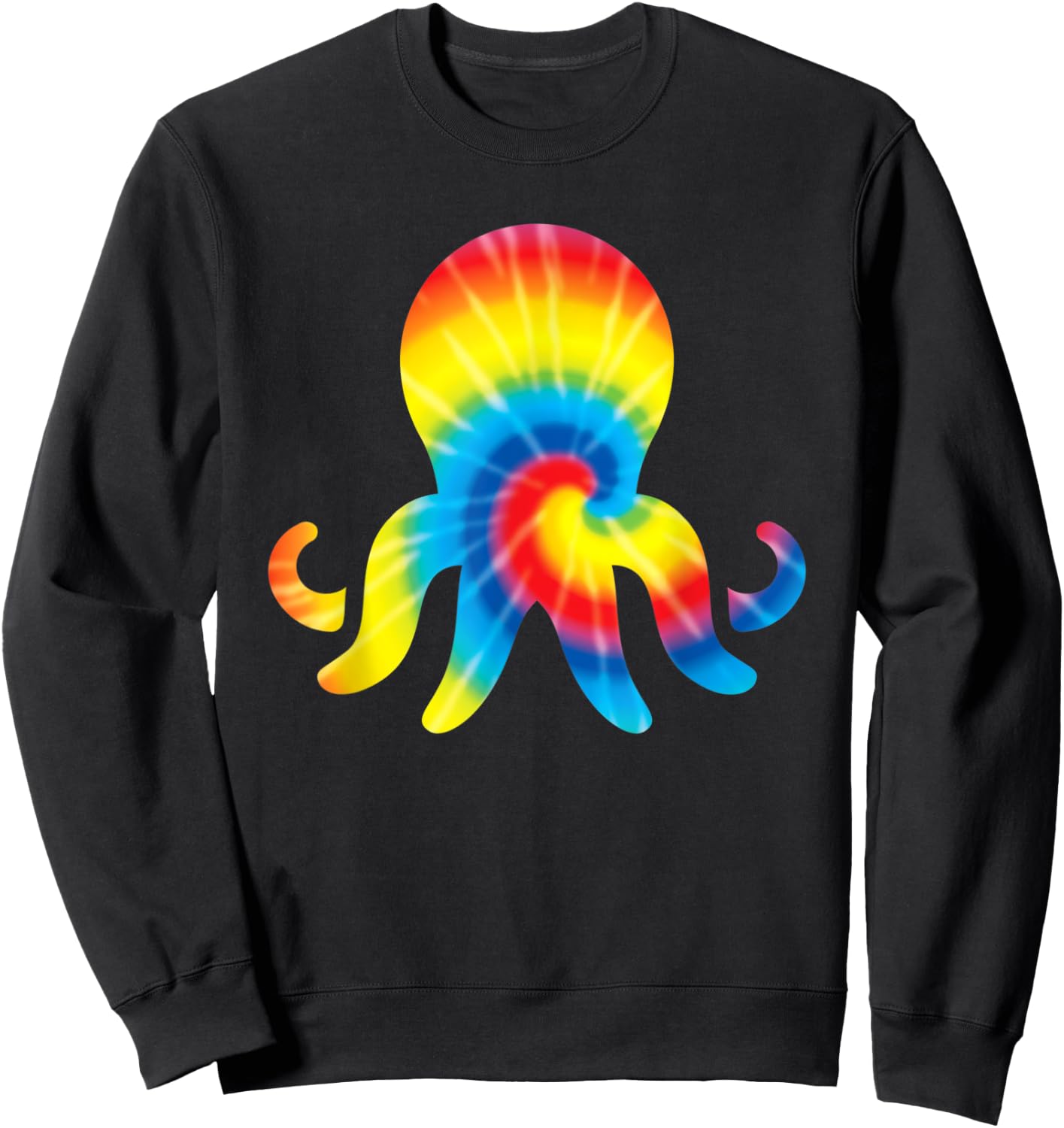 Tie Dye Octopus Rainbow Print Mollusc Hippie Peace Gift Sweatshirt - Sweatshirt | Black