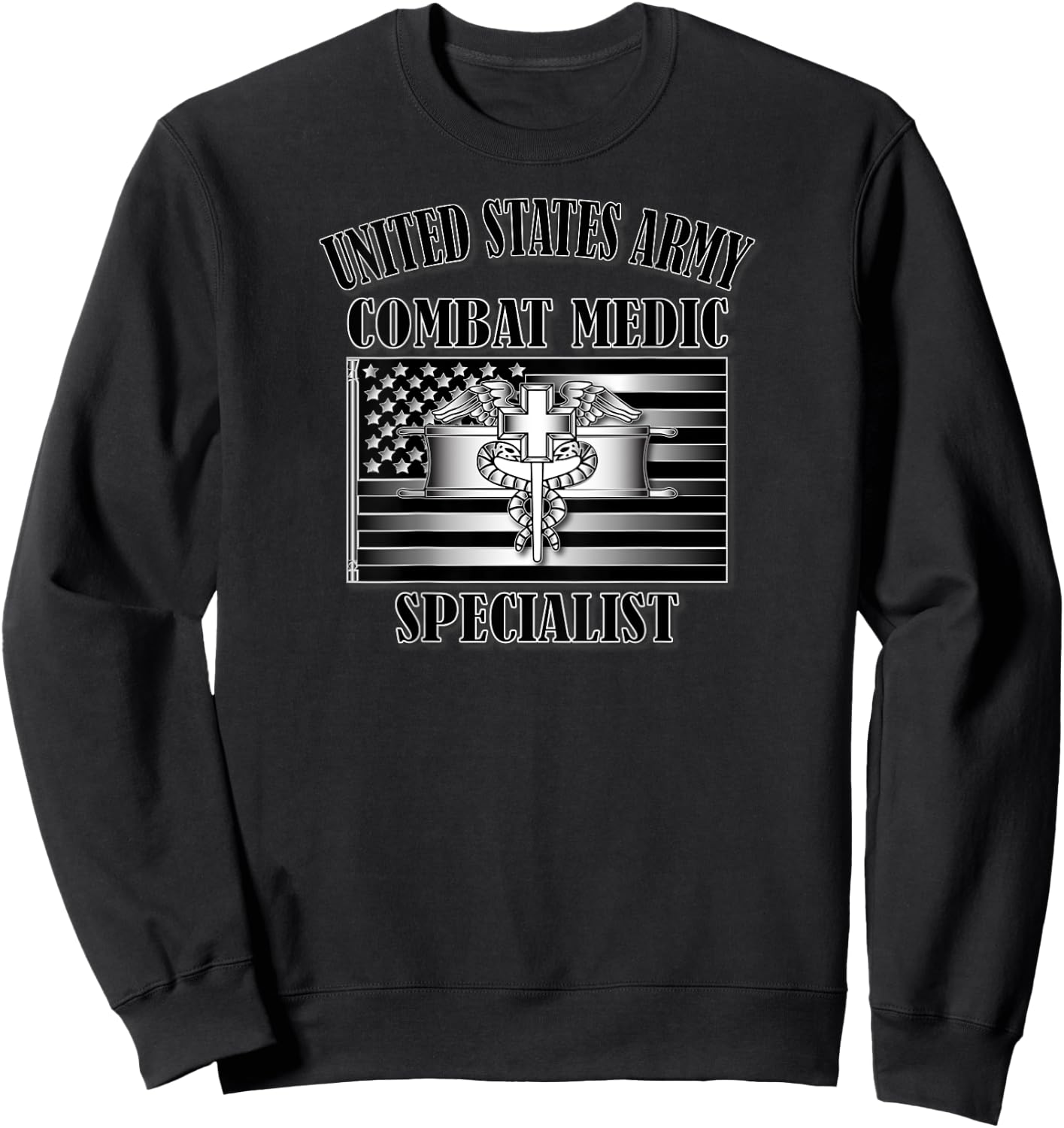 U.S. Army Combat Medic Specialist (Back Design) Sweatshirt - Sweatshirt | Black