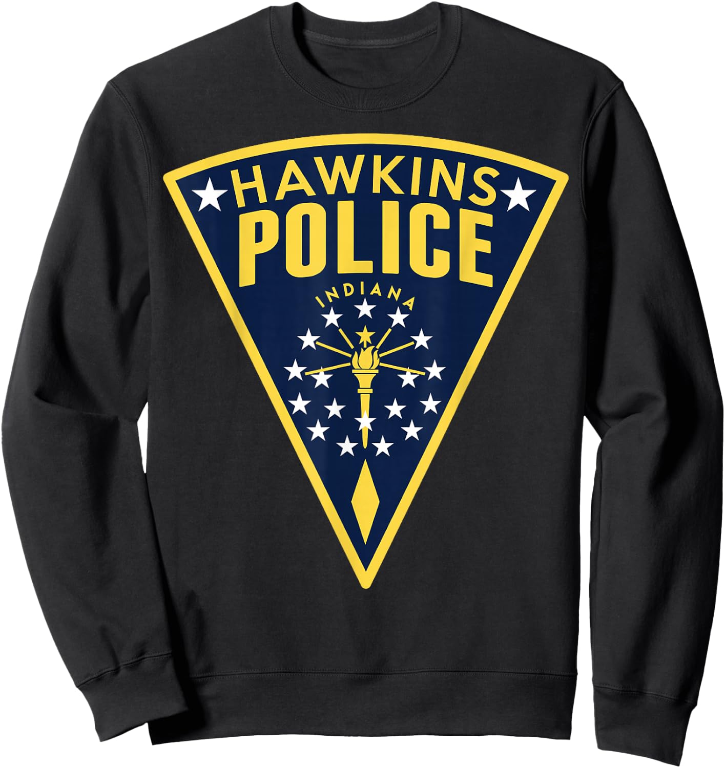 Netflix Stranger Things Hawkins Police Patch Sweatshirt - Sweatshirt | Black