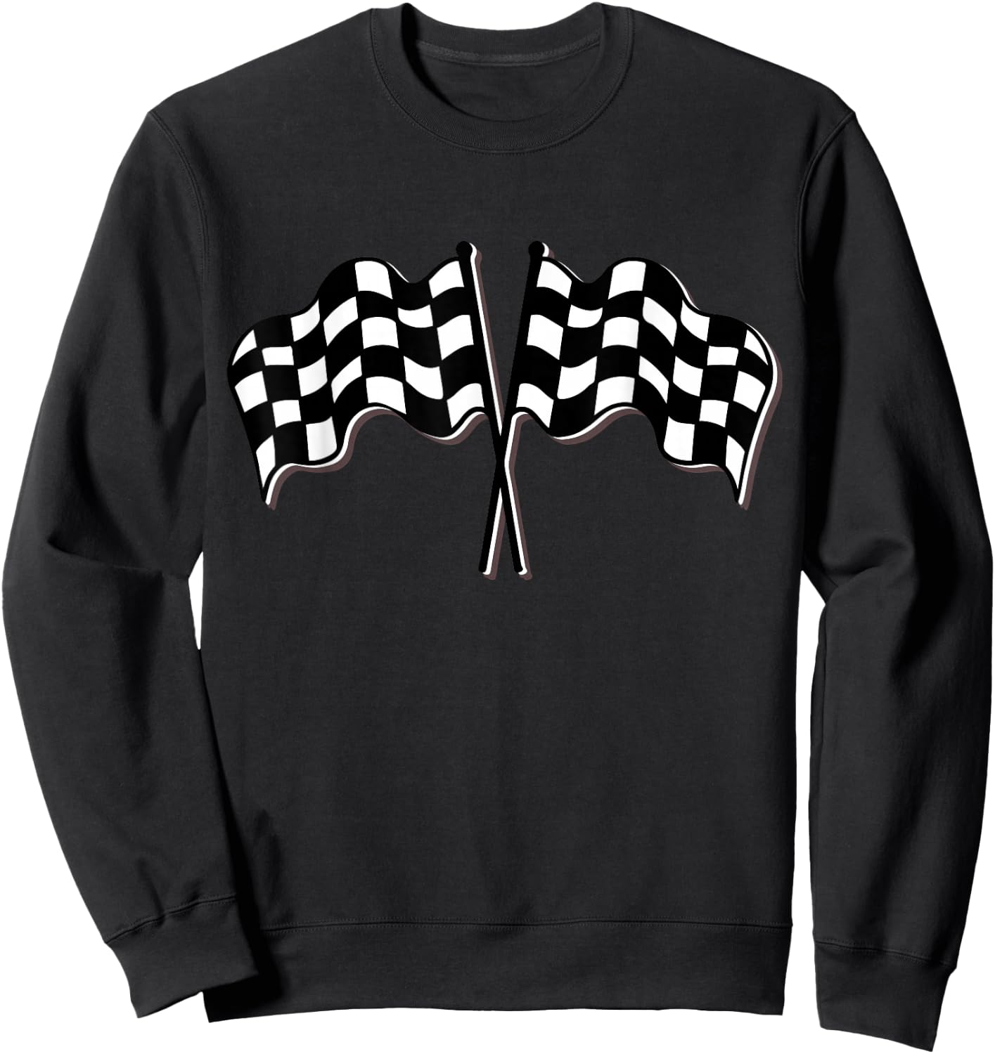Racing Car Checkered Finish Line Flag Automobile Motor Race Sweatshirt - Sweatshirt | Black