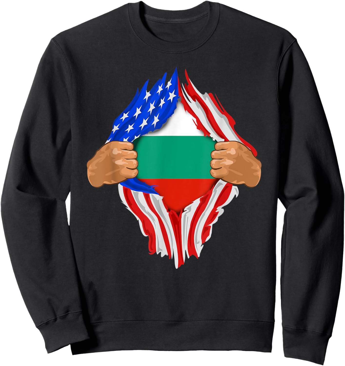 Bulgarian Blood Inside Me | Bulgaria Flag Gift Sweatshirt - Sweatshirt | Black