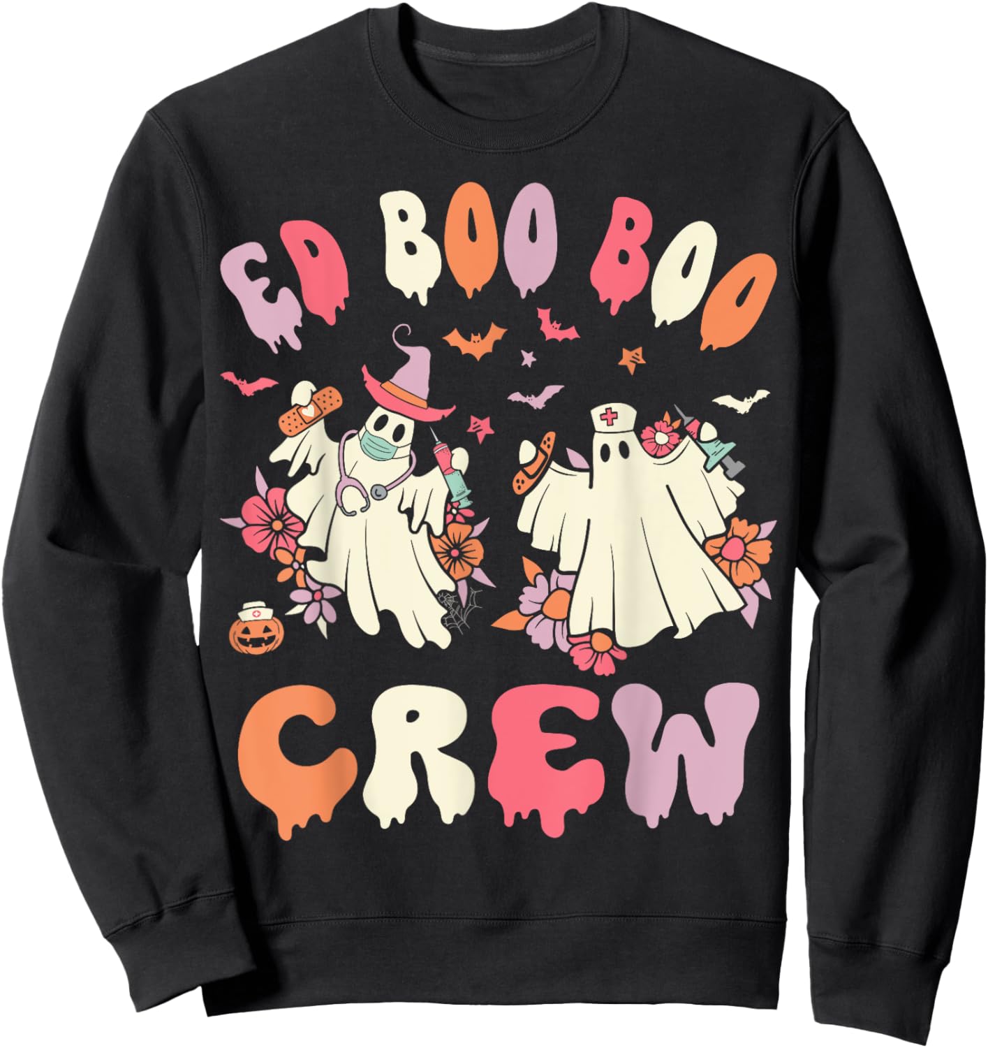 Cute Emergency Department Funny ER Nurse Halloween Sweatshirt - Sweatshirt | Black